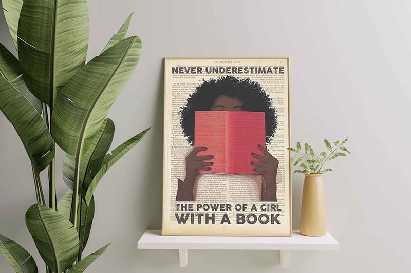 Never underestimate the power of a girl with a book-TT1111