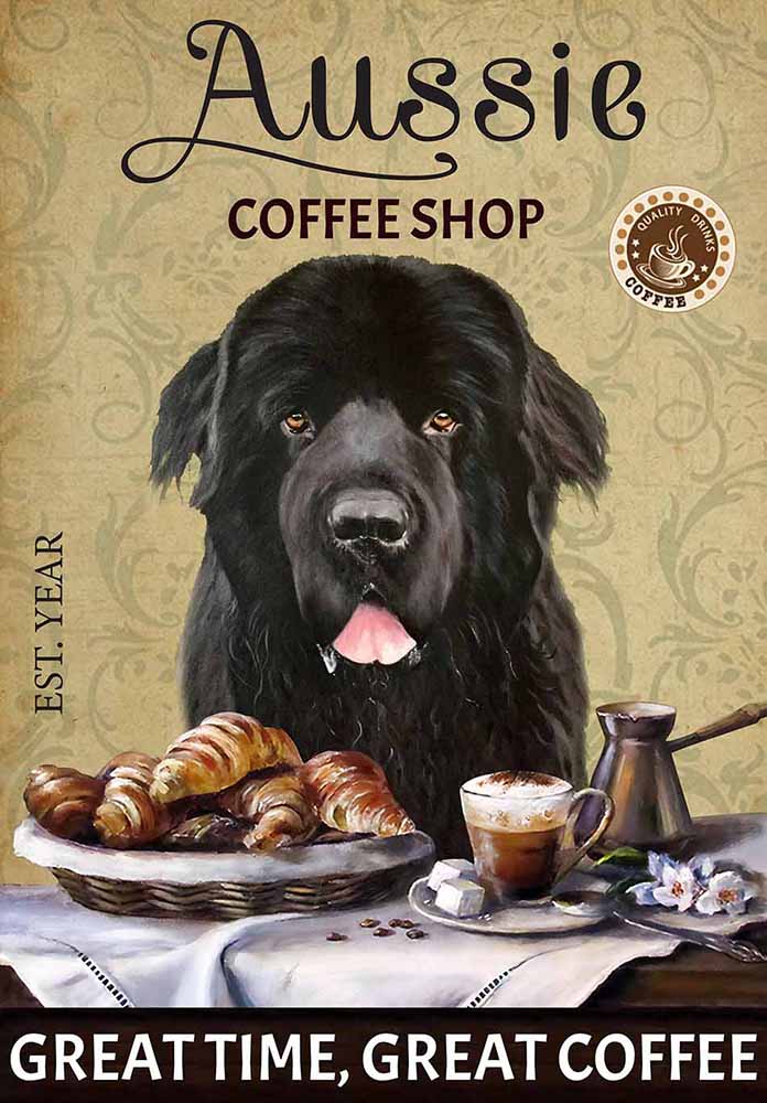 Newfoundland Dog Coffee Shop-TT3008