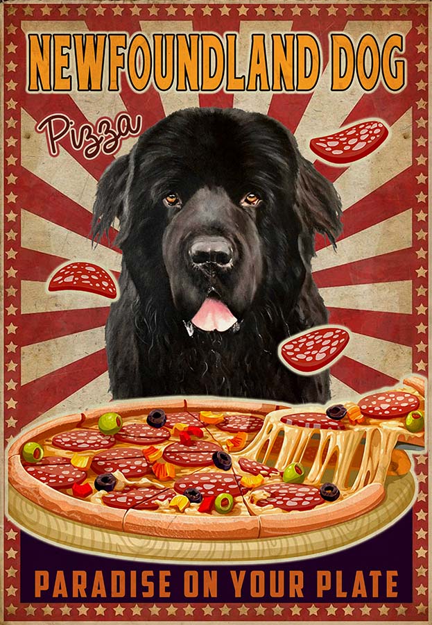 Newfoundland dog - Pizza Paradise On Your Plate-MH2109