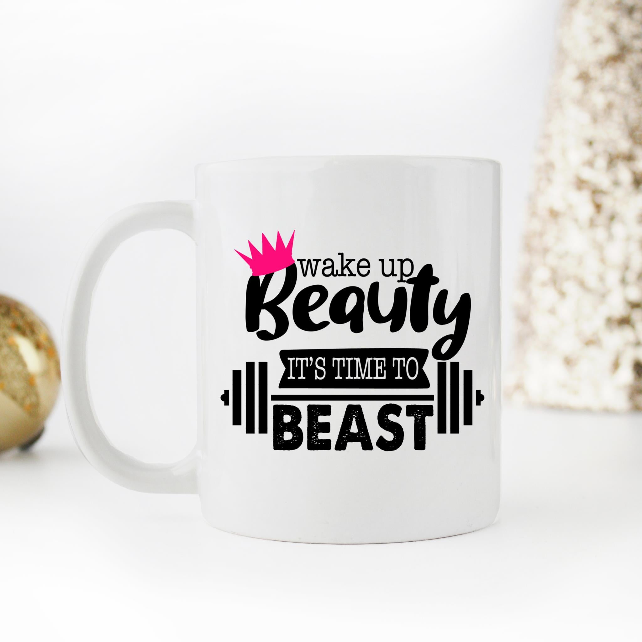 Skitongifts Coffee Mug Funny Ceramic Novelty Wake Up Beauty Its Time T