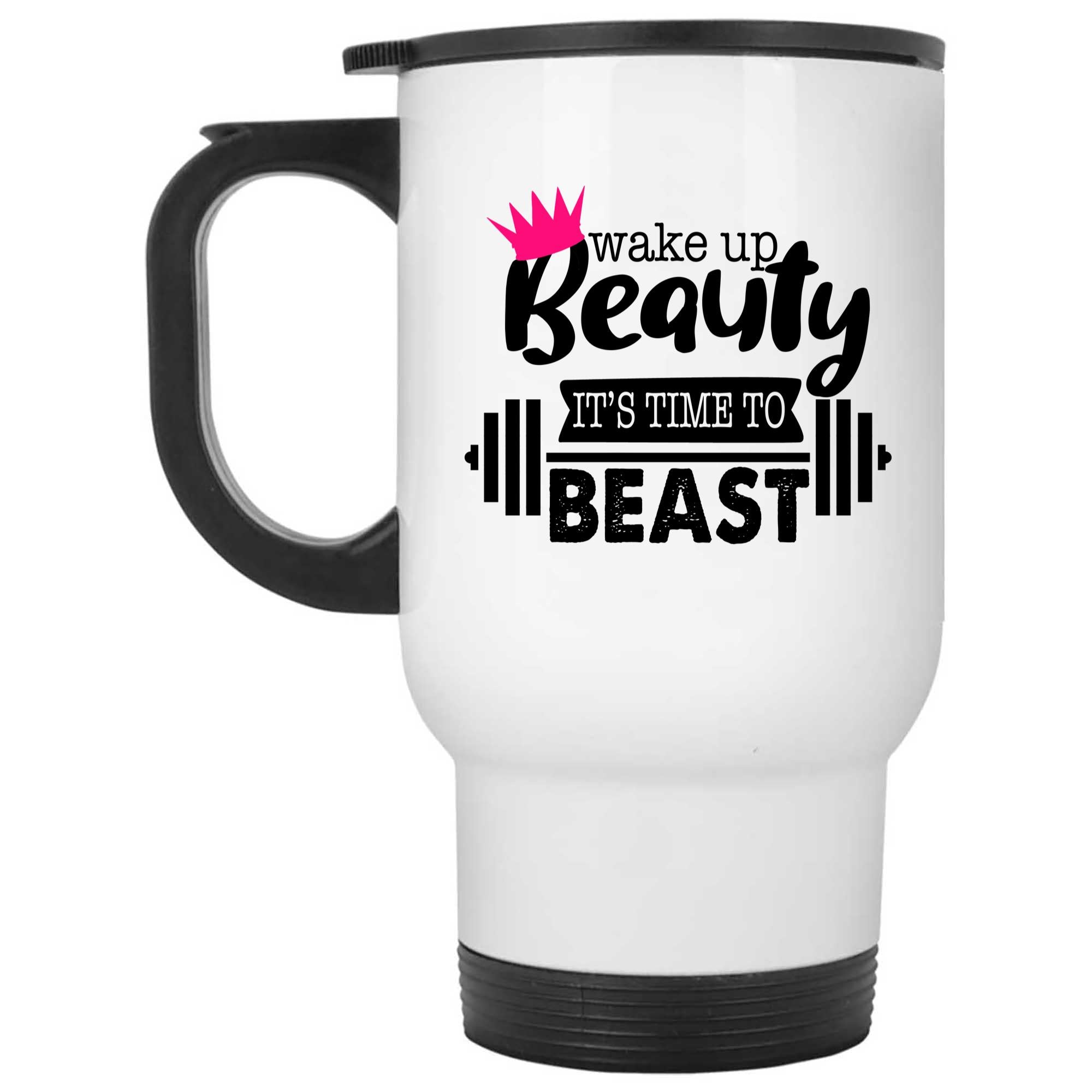 Skitongifts Coffee Mug Funny Ceramic Novelty Wake Up Beauty Its Time To Beast OqgTGLn