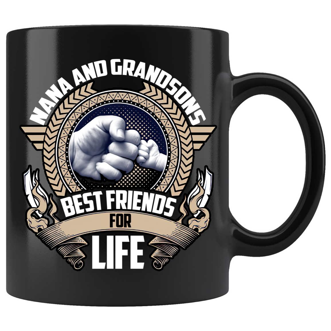 Skitongifts Coffee Mug Funny Ceramic Novelty Nana And Grandson Best Friends For Life qwmI3T6