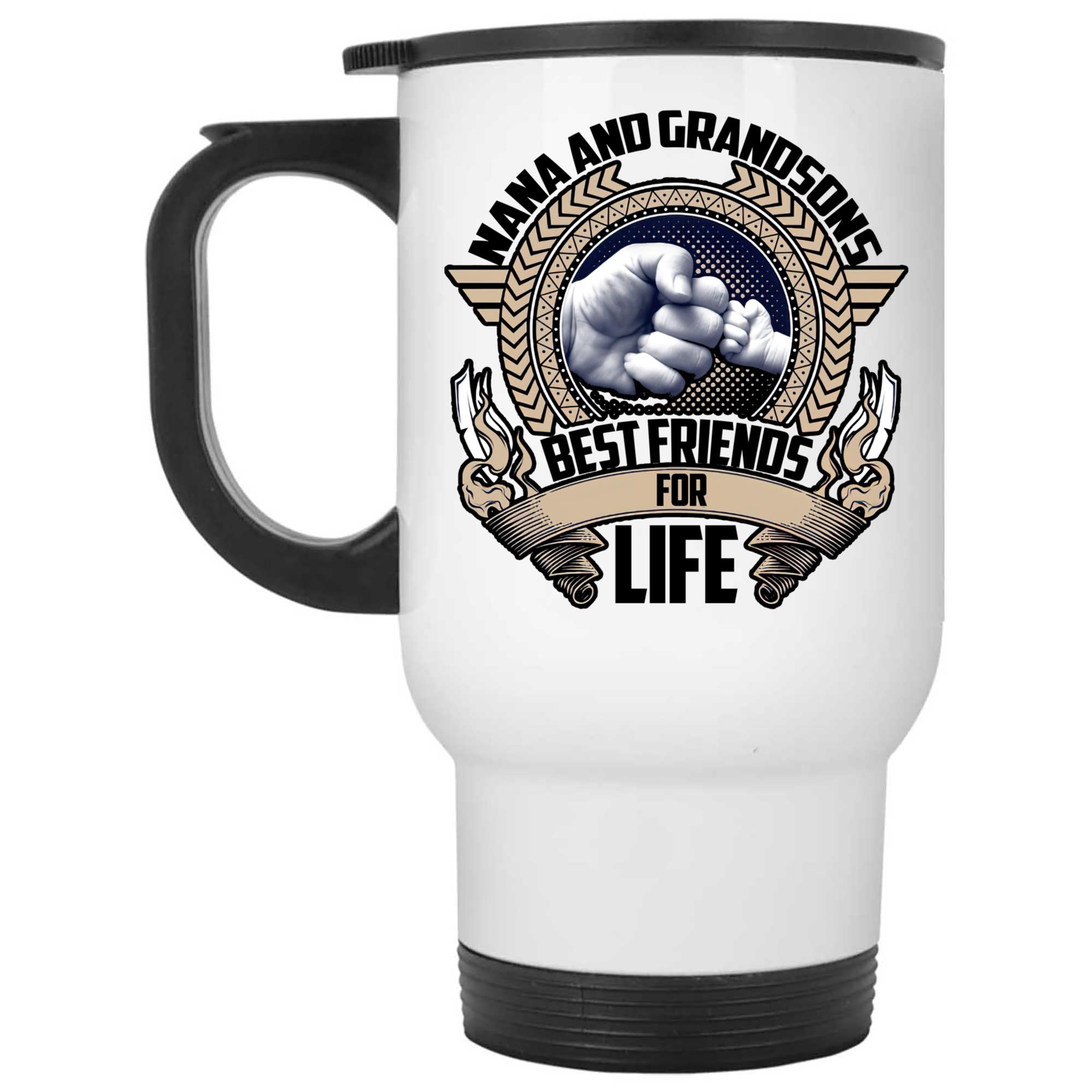 Skitongifts Coffee Mug Funny Ceramic Novelty Nana And Grandson Best Friends For Life qwmI3T6