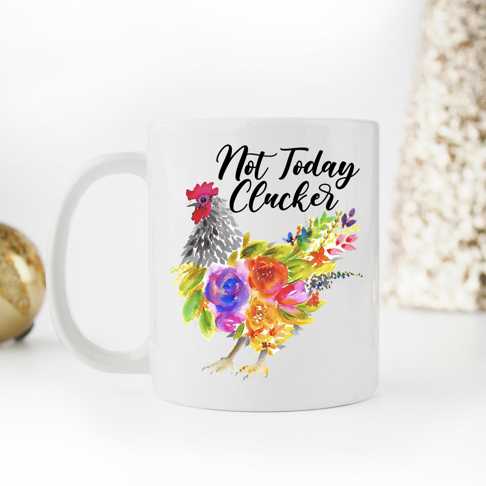 Skitongifts Coffee Mug Funny Ceramic Novelty Not Today Clucker Chicken Farmer YRlGFPN