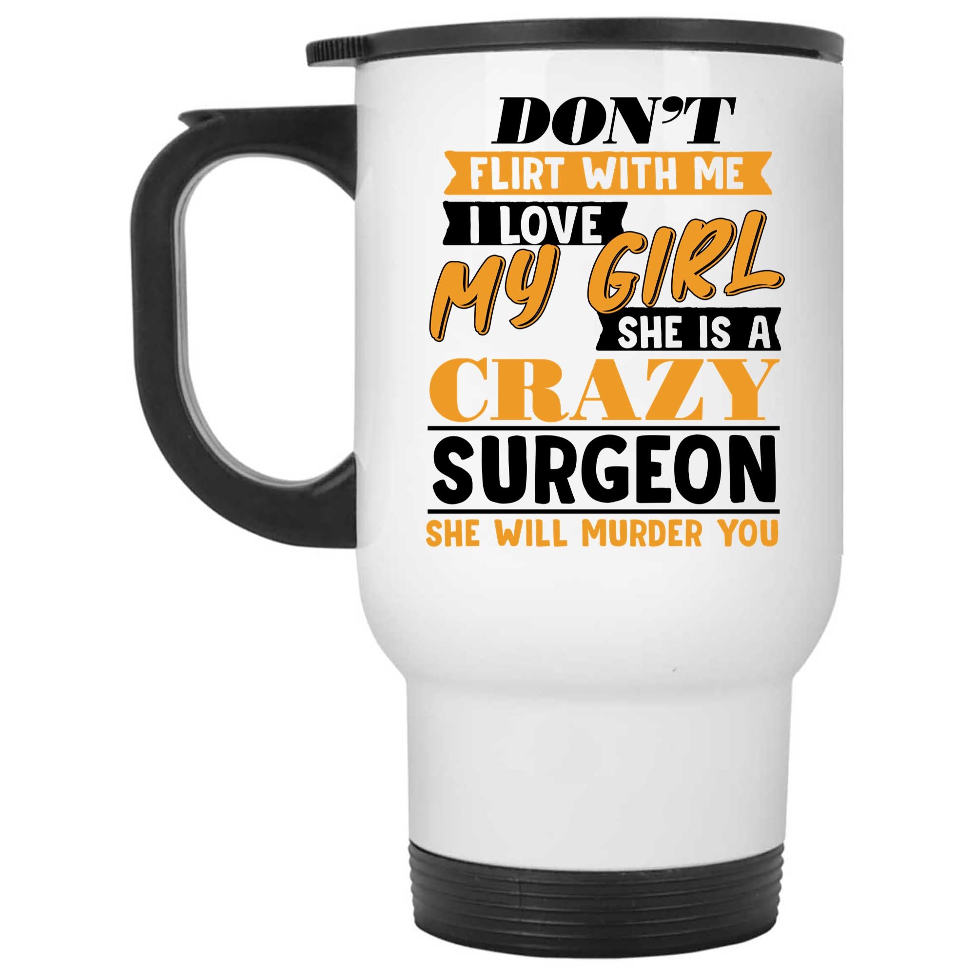 Skitongifts Coffee Mug Funny Ceramic Novelty Don't Flirt With Me I Love My Girl She Is A Crazy GqCW5Pe