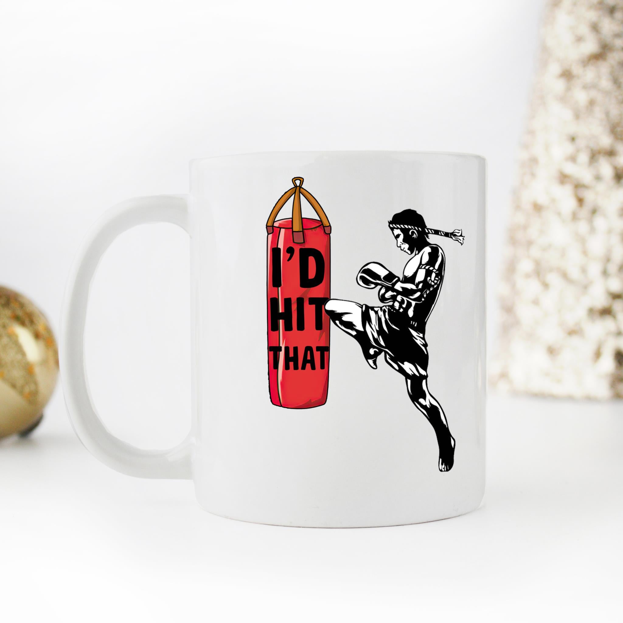 Skitongifts Coffee Mug Funny Ceramic Novelty I'd Hit That Muay Thai AVfffcj