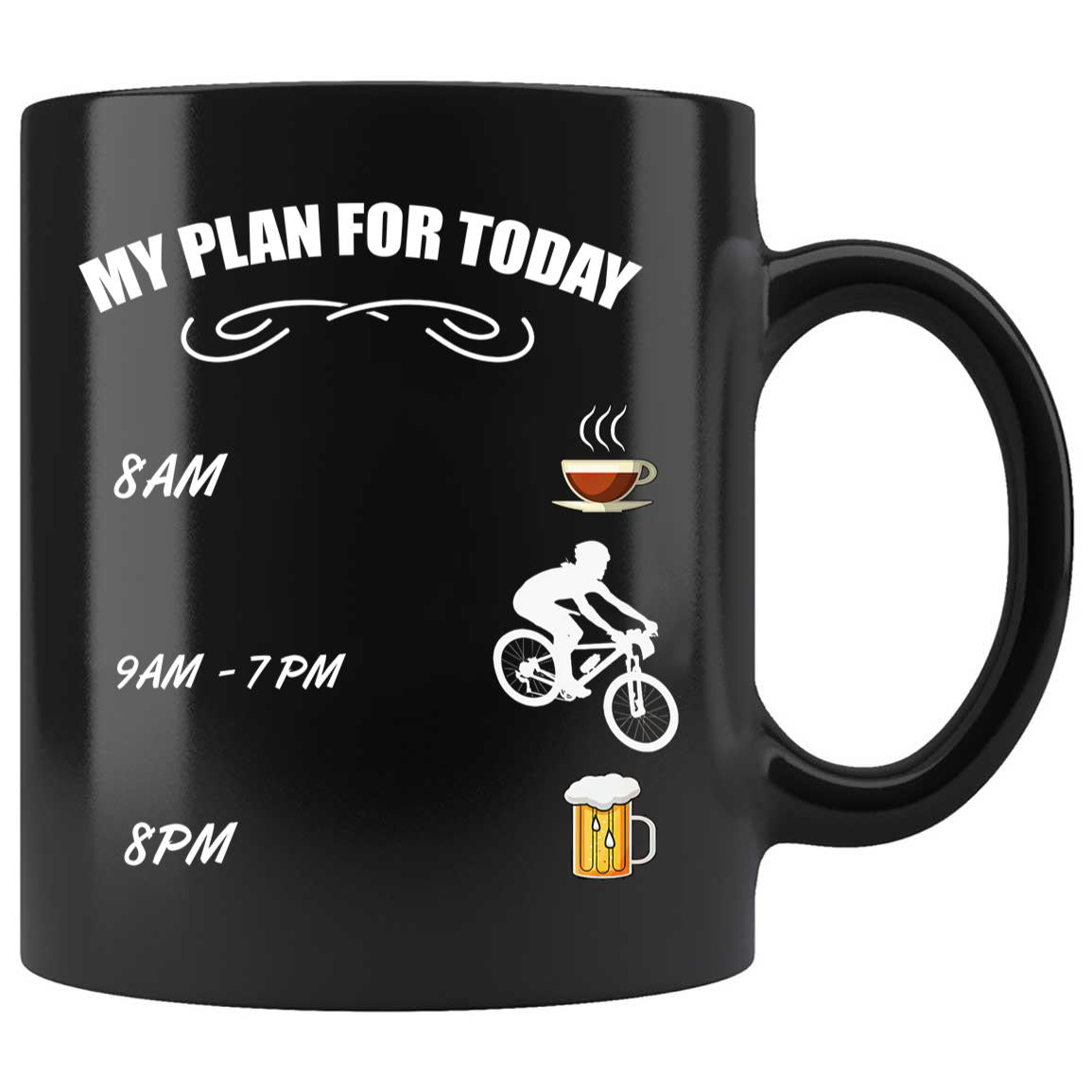 Skitongifts Coffee Mug Funny Ceramic Novelty My Plan For Today Cycling Schedule Br7dola