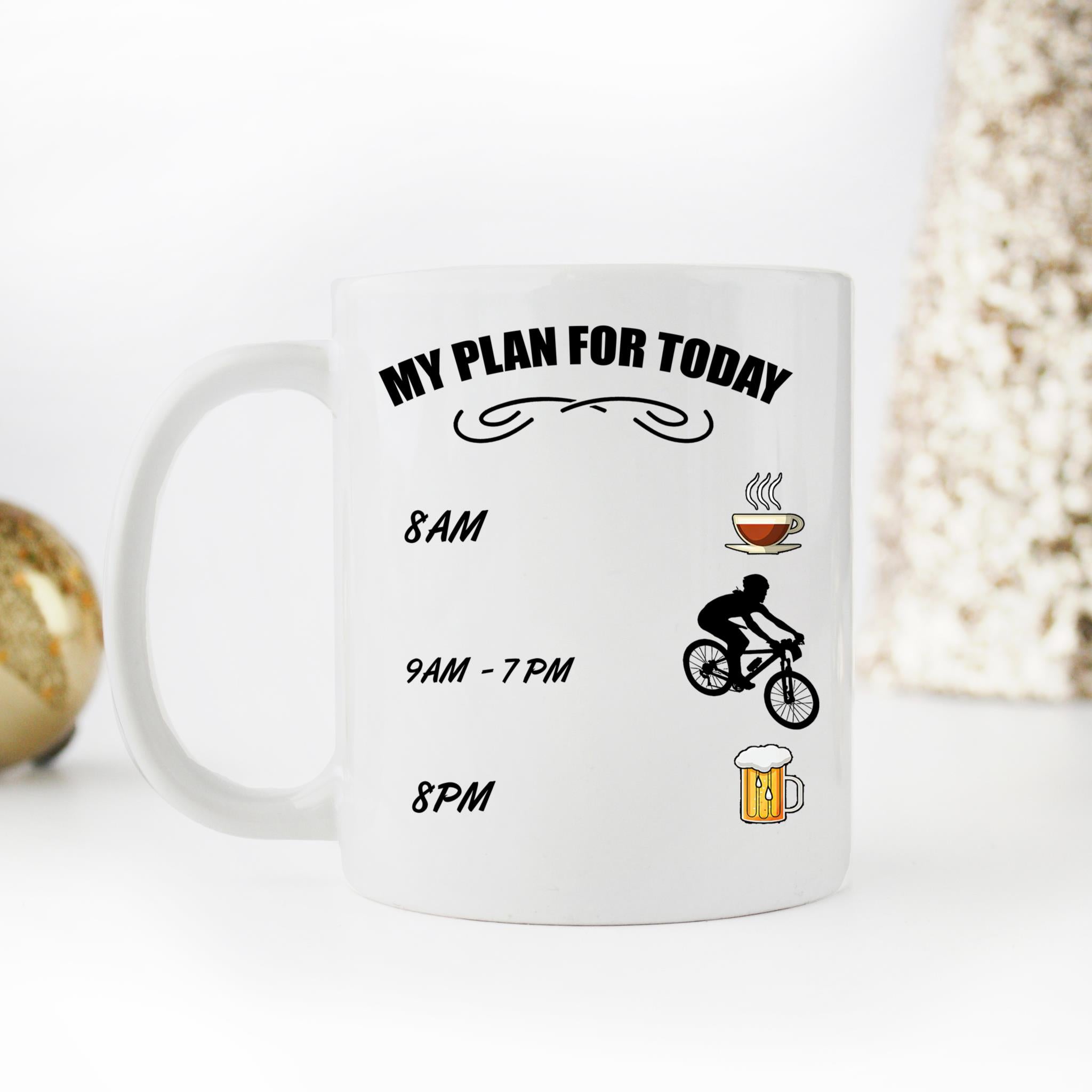 Skitongifts Coffee Mug Funny Ceramic Novelty My Plan For Today Cycling Schedule Br7dola