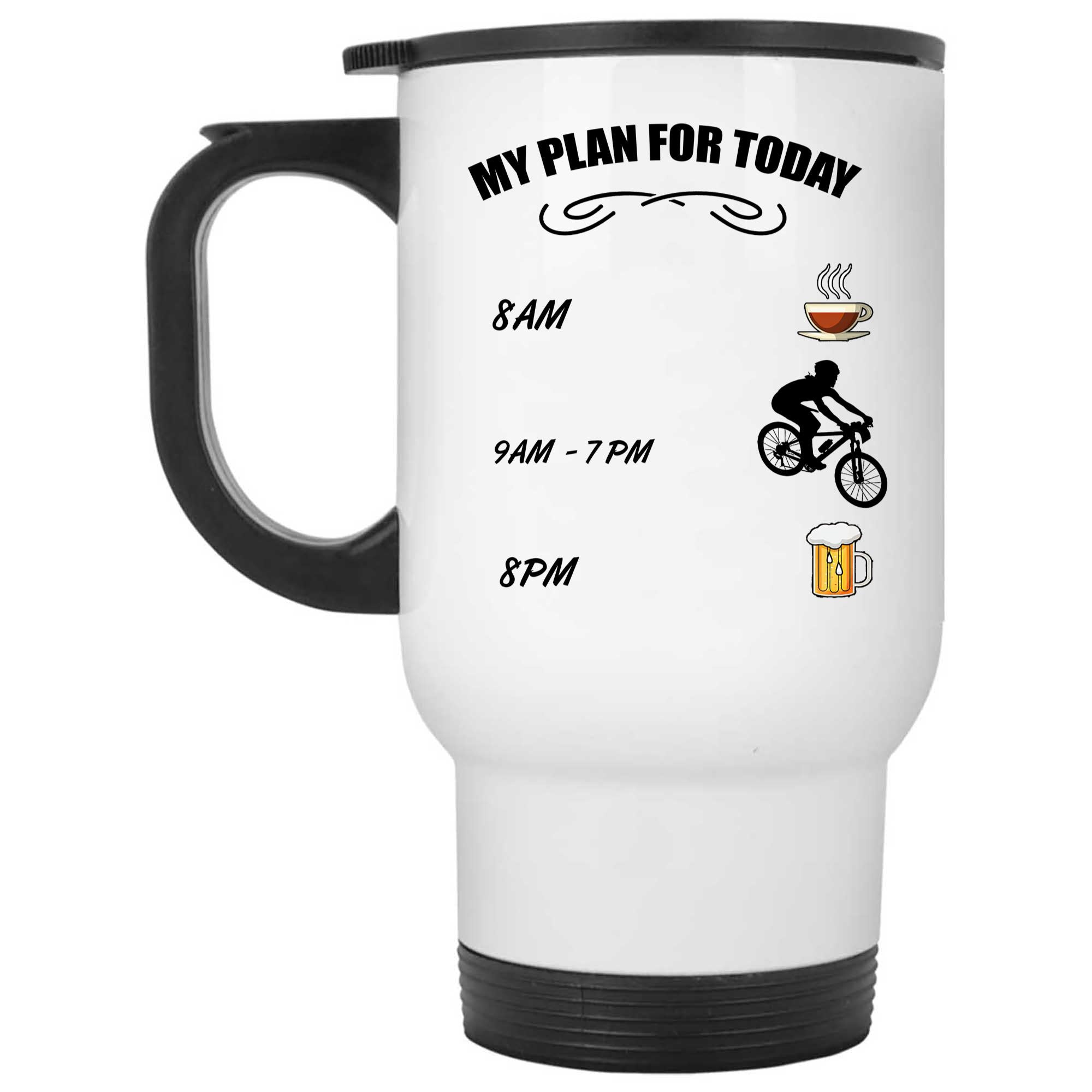 Skitongifts Coffee Mug Funny Ceramic Novelty My Plan For Today Cycling Schedule Br7dola