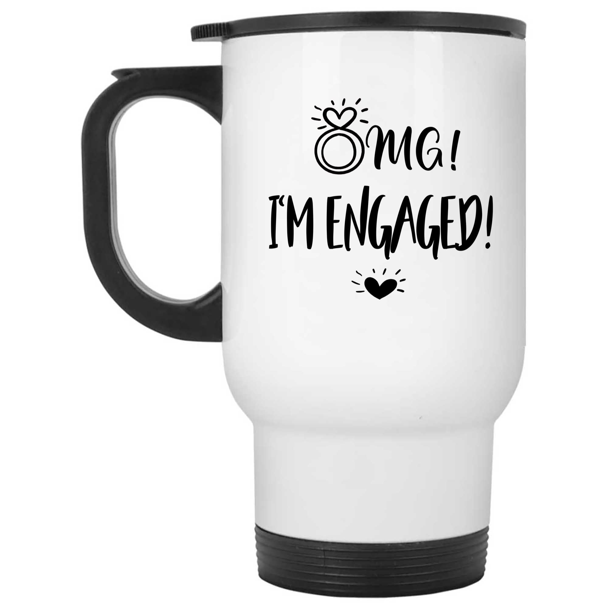 Skitongifts Coffee Mug Funny Ceramic Novelty Omg! I'm Engaged! WQAyDKs