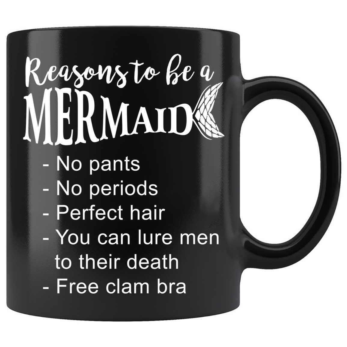 Skitongifts Coffee Mug Funny Ceramic Novelty Reasons To Be A Mermaid You Can Lure Men To Death Clam Bra ljWx7dP