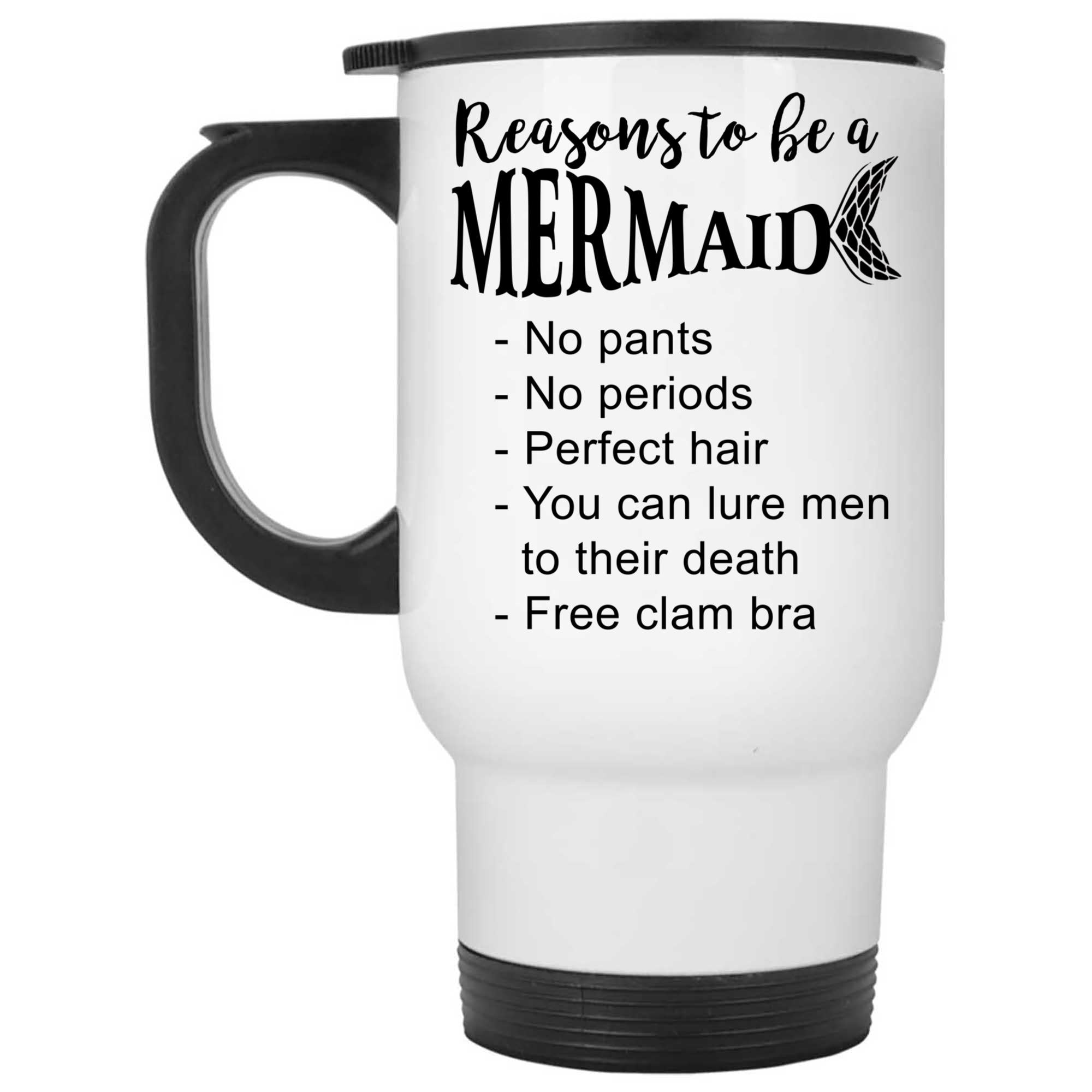 Skitongifts Coffee Mug Funny Ceramic Novelty Reasons To Be A Mermaid You Can Lure Men To Death Clam Bra ljWx7dP