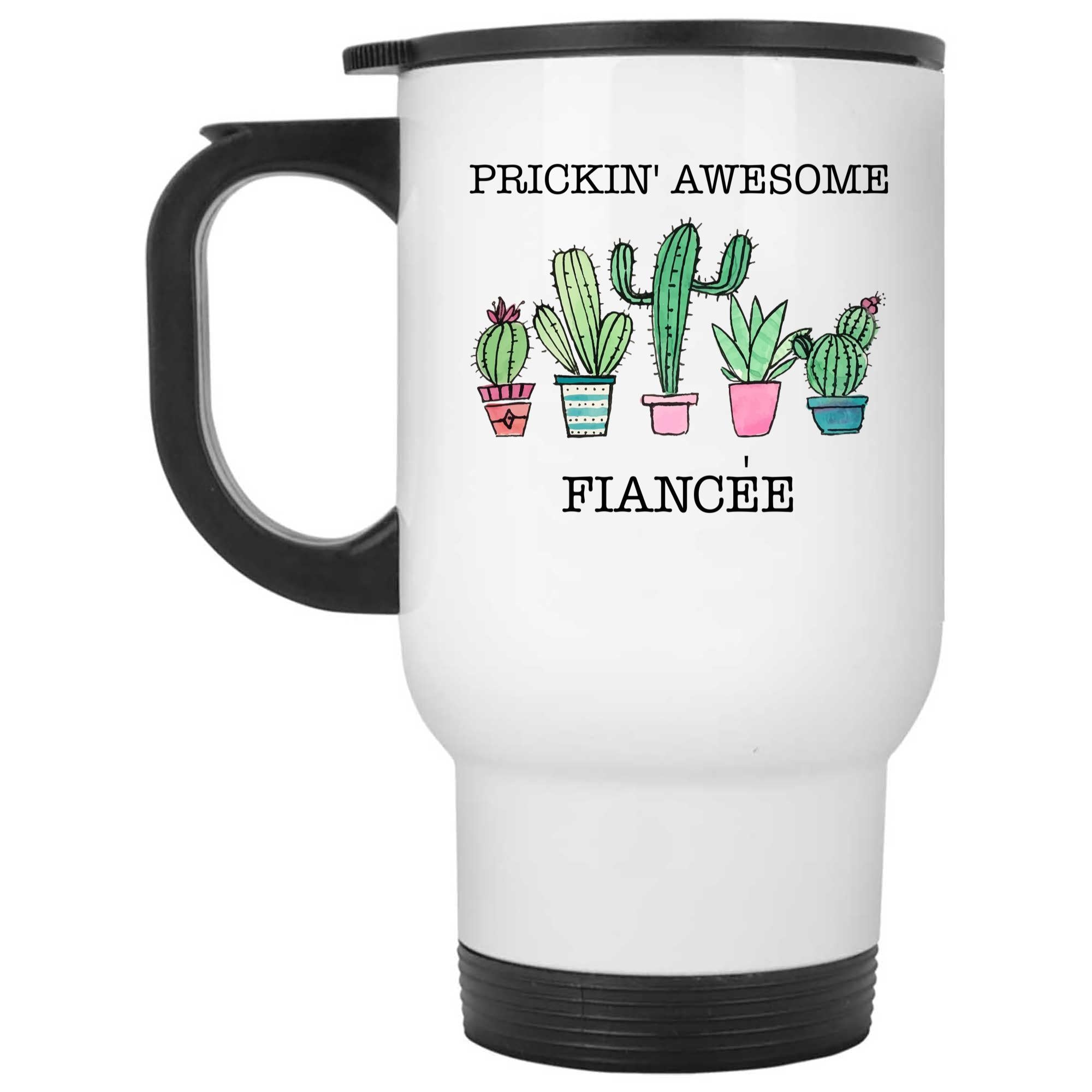Skitongifts Coffee Mug Funny Ceramic Novelty Prickin Awesome Fiancee Cactus Decor 0YdThjm