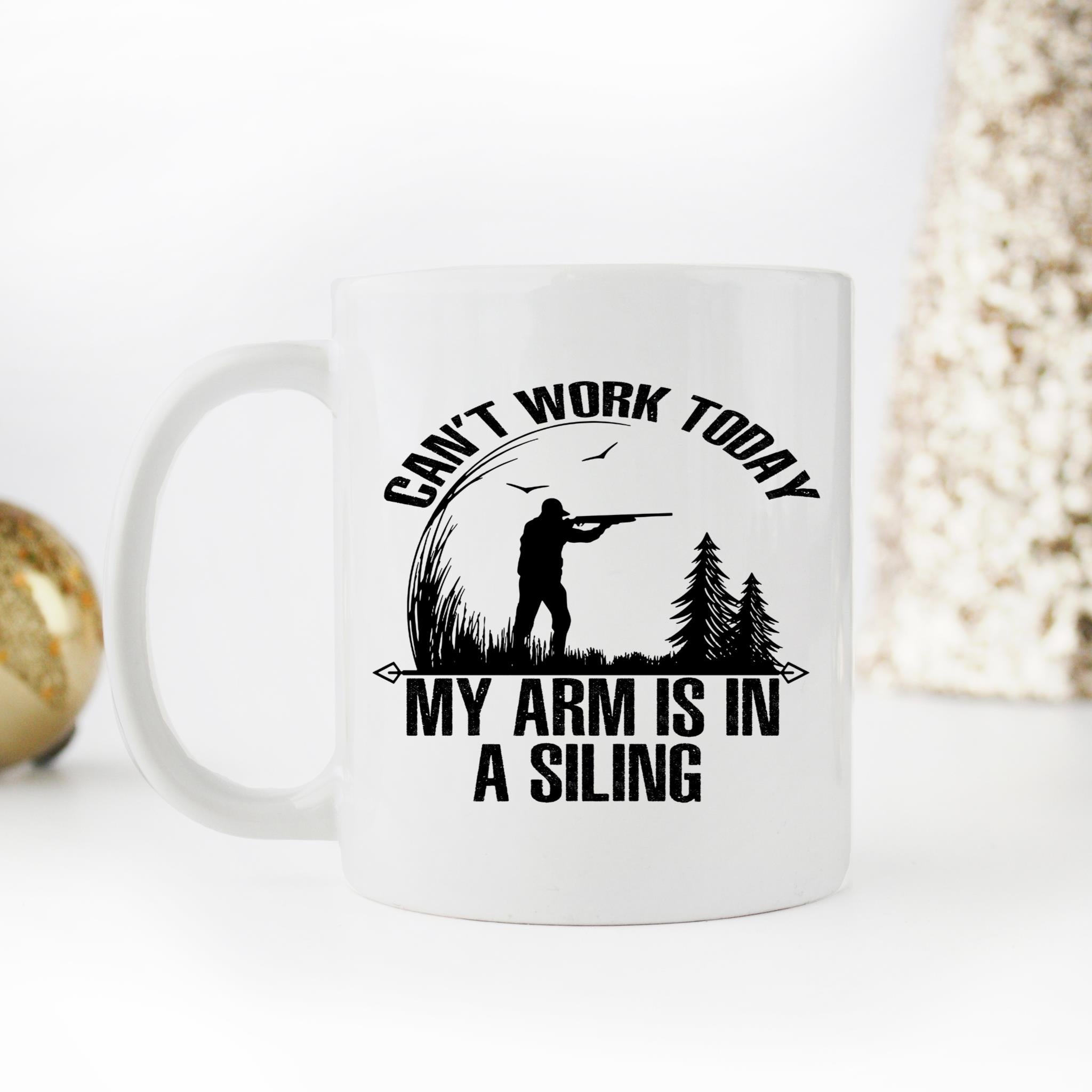 Skitongifts Coffee Mug Funny Ceramic Novelty Cant Work Today My Arm Is In A Sling r05HDIB