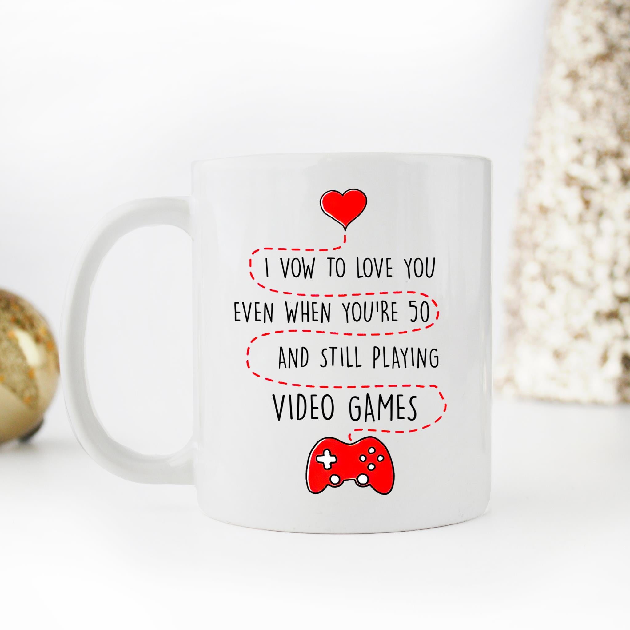 Skitongifts Coffee Mug Funny Ceramic Novelty Love You Even When You're 50 Still Playing Video Games 7I6Cviw