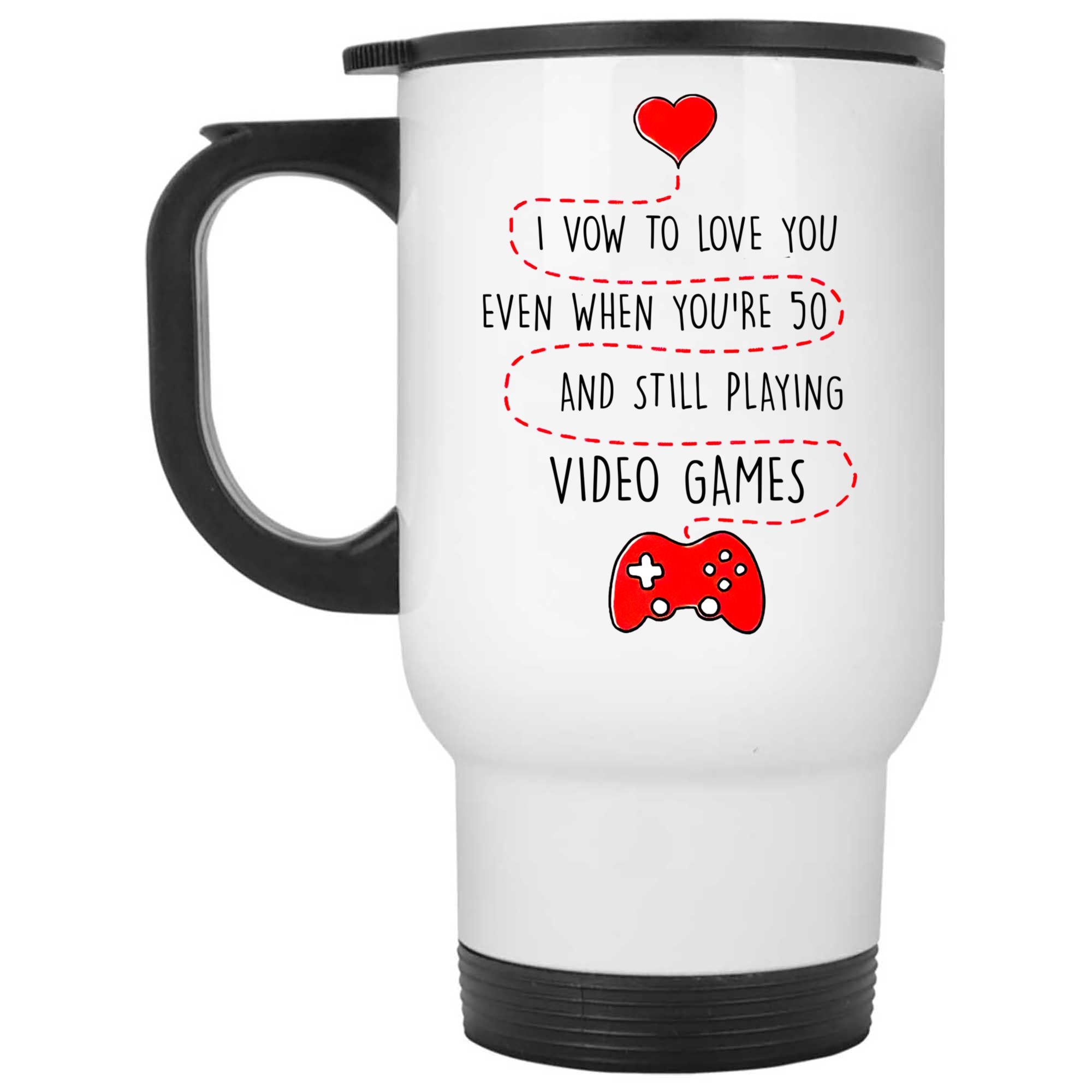 Skitongifts Coffee Mug Funny Ceramic Novelty Love You Even When You're 50 Still Playing Video Games 7I6Cviw