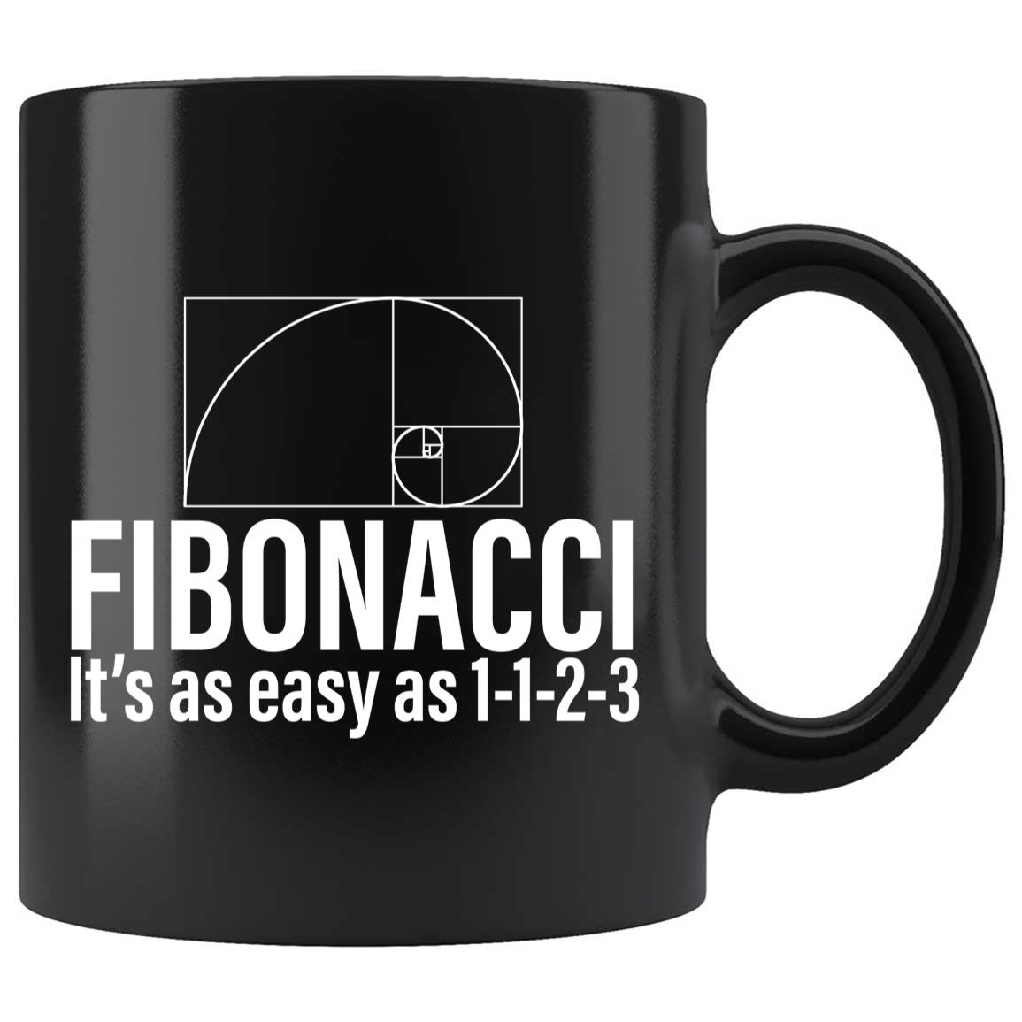 Skitongifts Coffee Mug Funny Ceramic Novelty Fibonacci It's As Easy As 1-1-2-3 - Math Themed f2ucU1P