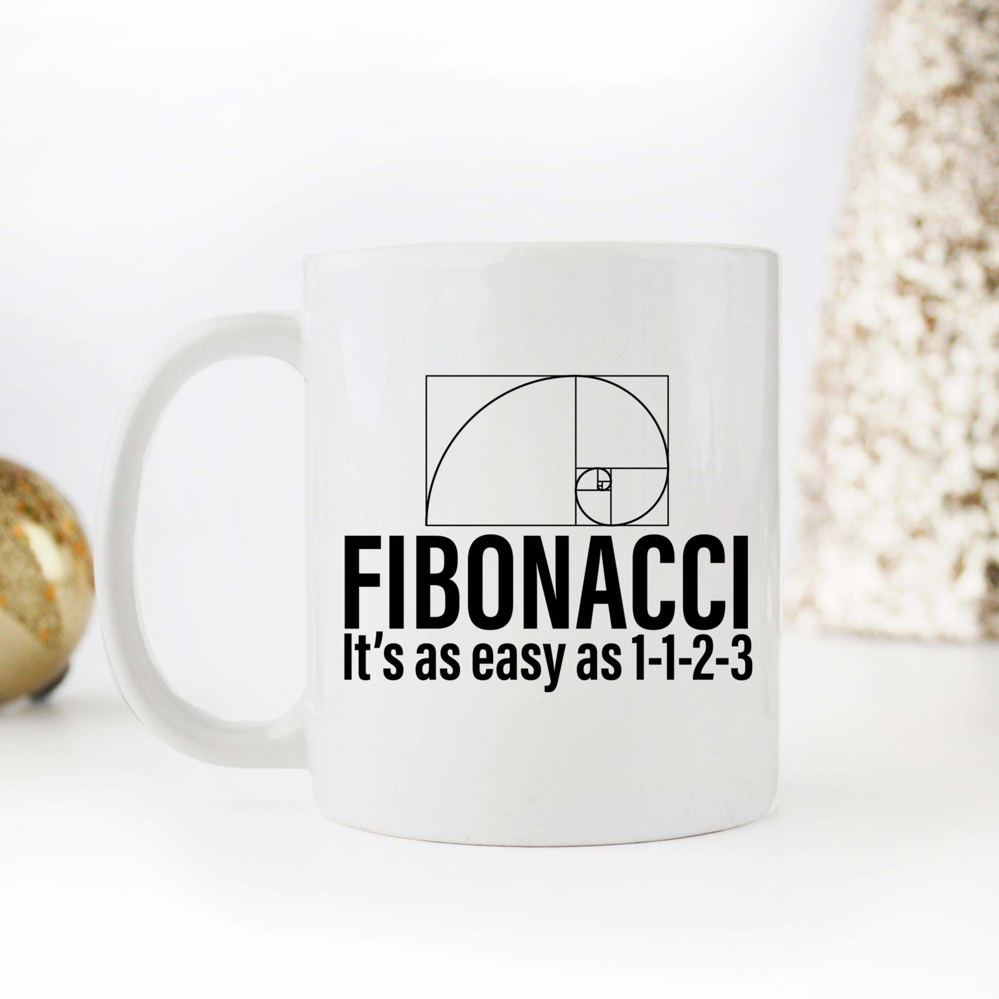 Skitongifts Coffee Mug Funny Ceramic Novelty Fibonacci It's As Easy As 1-1-2-3 - Math Themed f2ucU1P