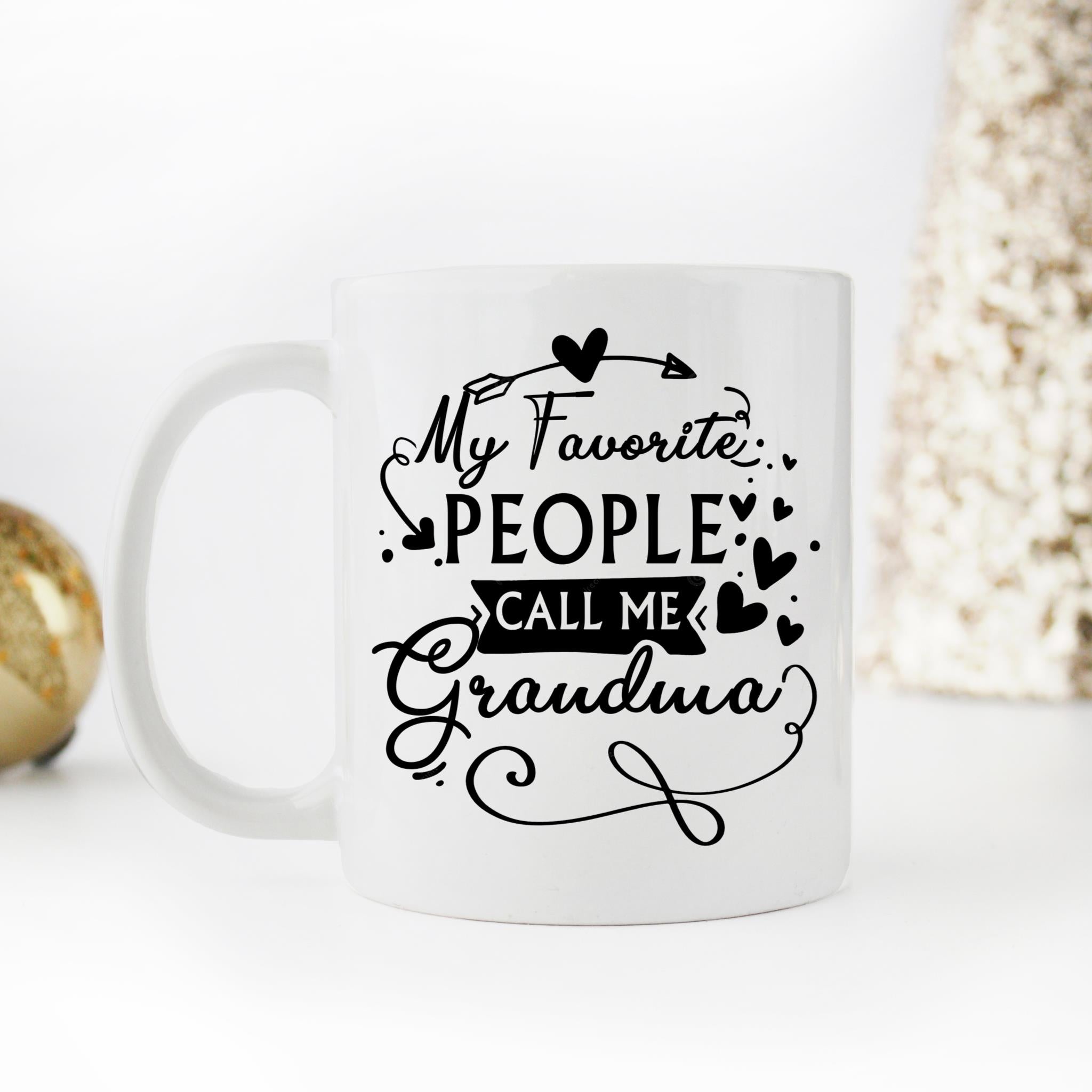 Skitongifts Coffee Mug Funny Ceramic Novelty My Favorite People Call Me Grandma vgBT5X3