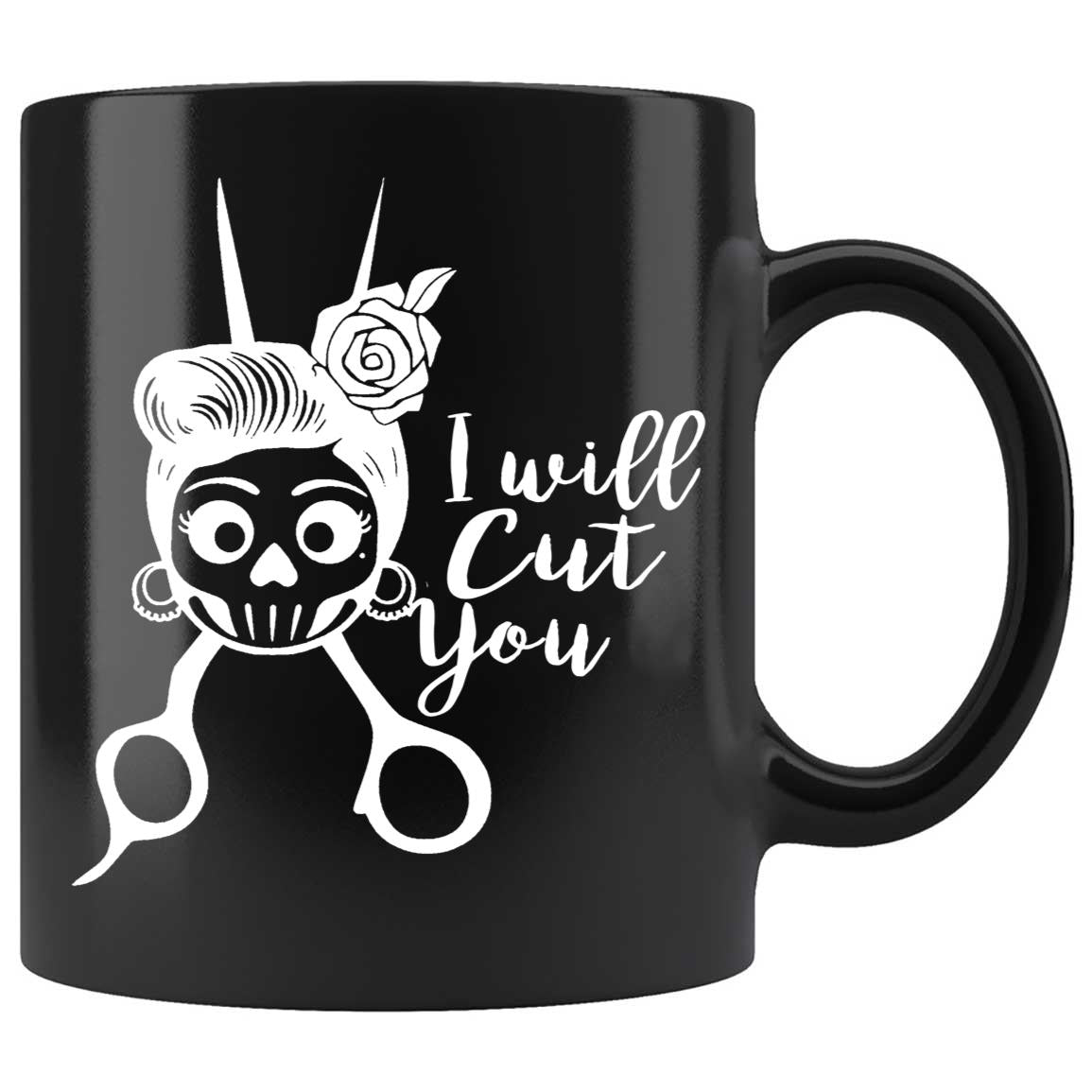 Skitongifts Coffee Mug Funny Ceramic Novelty I'll Cut You Hairstylist Halloween WeNOzvH