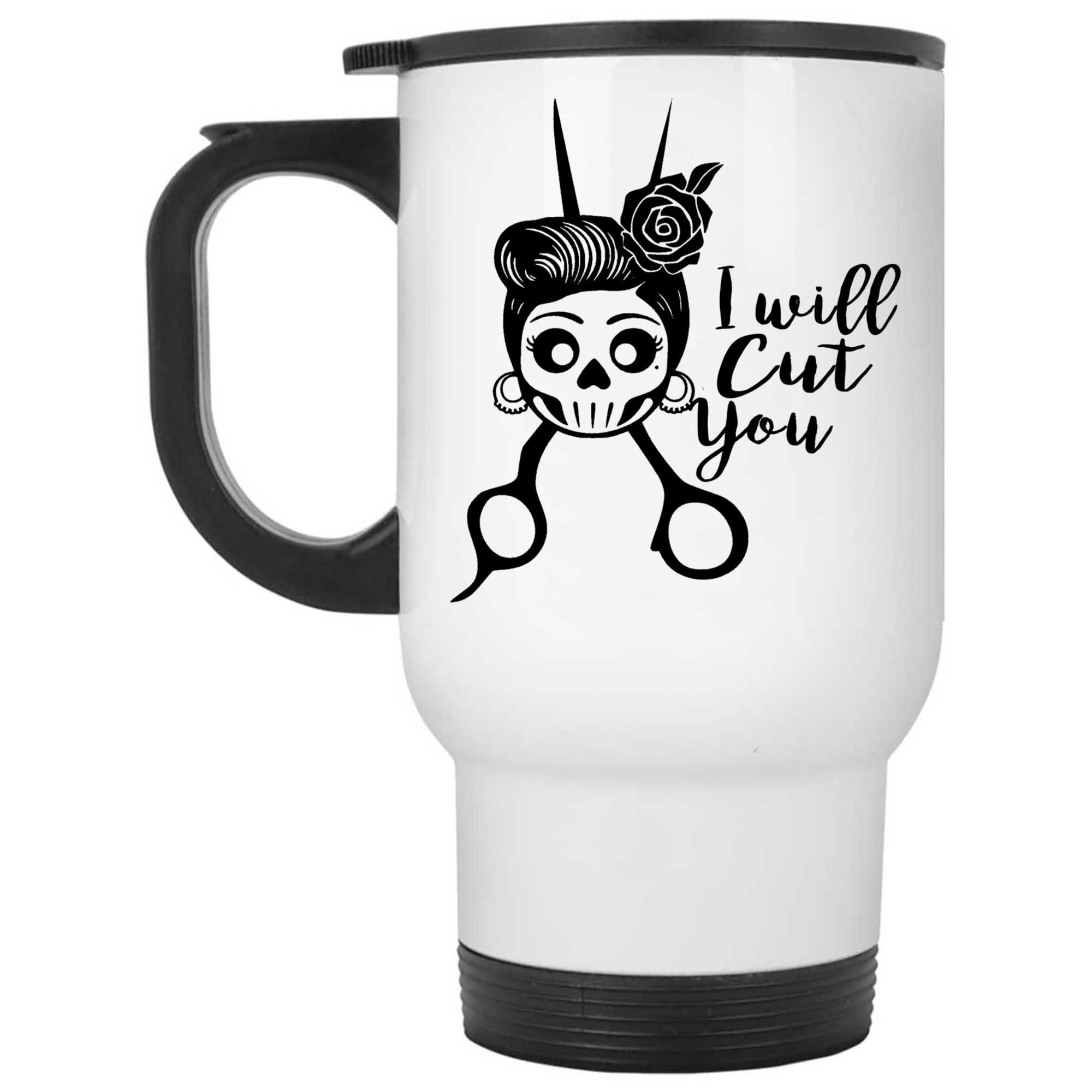 Skitongifts Coffee Mug Funny Ceramic Novelty I'll Cut You Hairstylist Halloween WeNOzvH