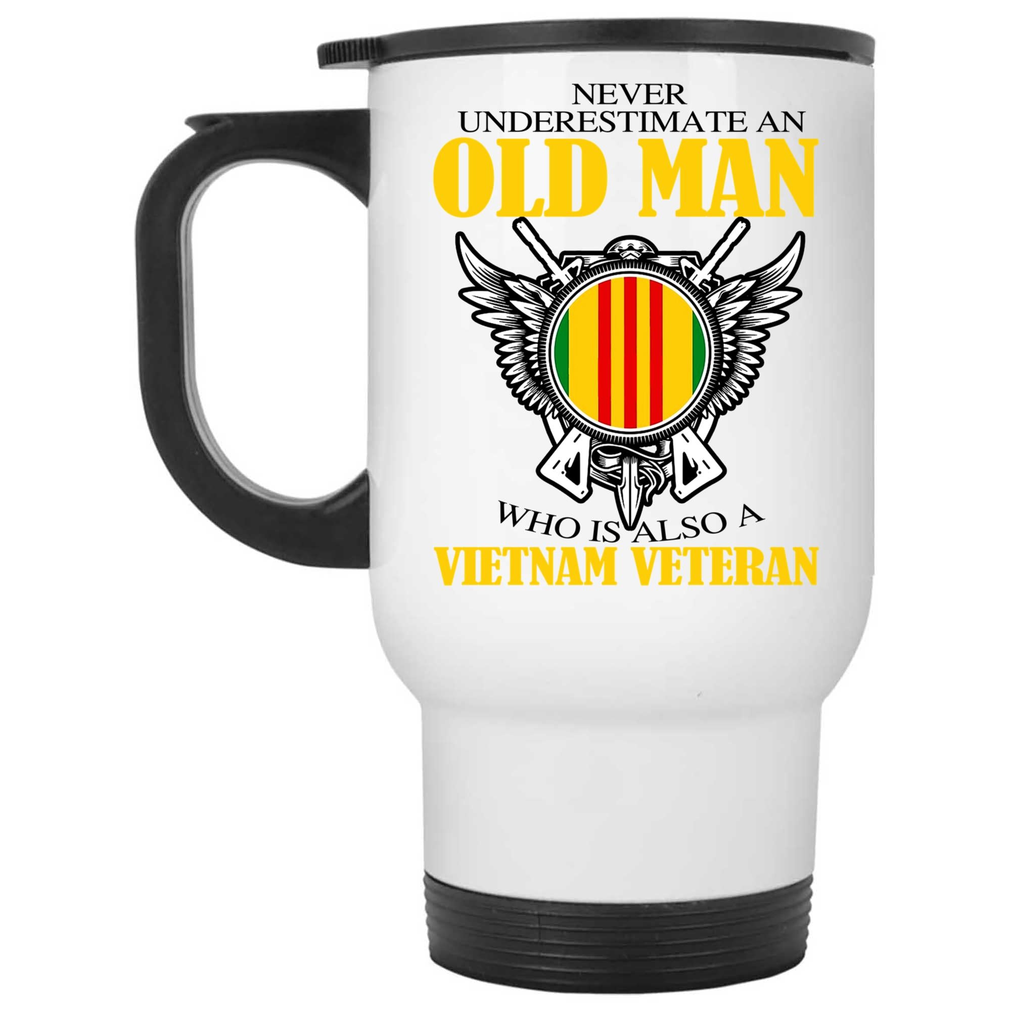 Skitongifts Coffee Mug Funny Ceramic Novelty Never Underestimate An Old Man Who Is Also A Vietnam Veteran w2BHaZI