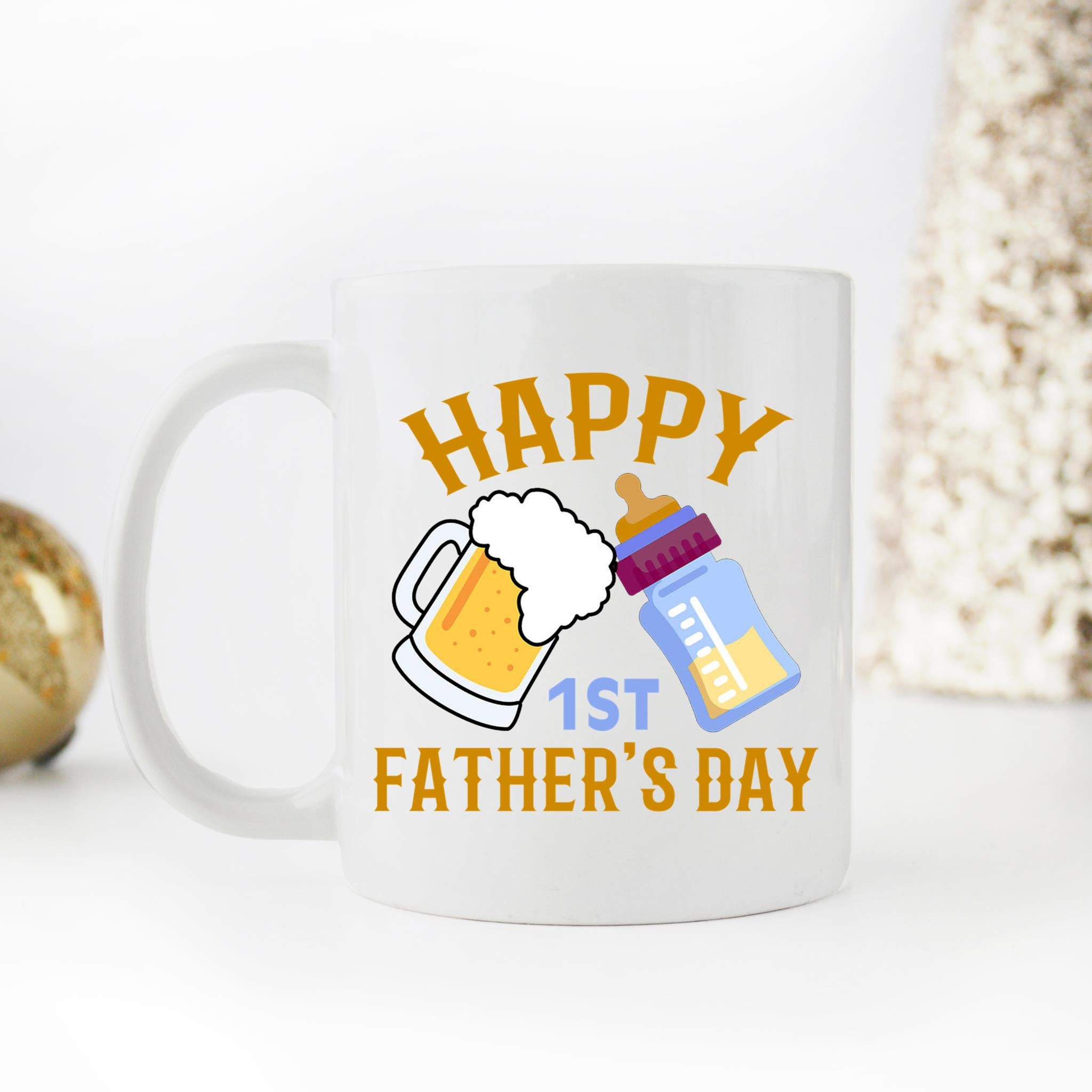 Skitongifts Coffee Mug Funny Ceramic Novelty Happy 1st Father’s Day hKISAdE