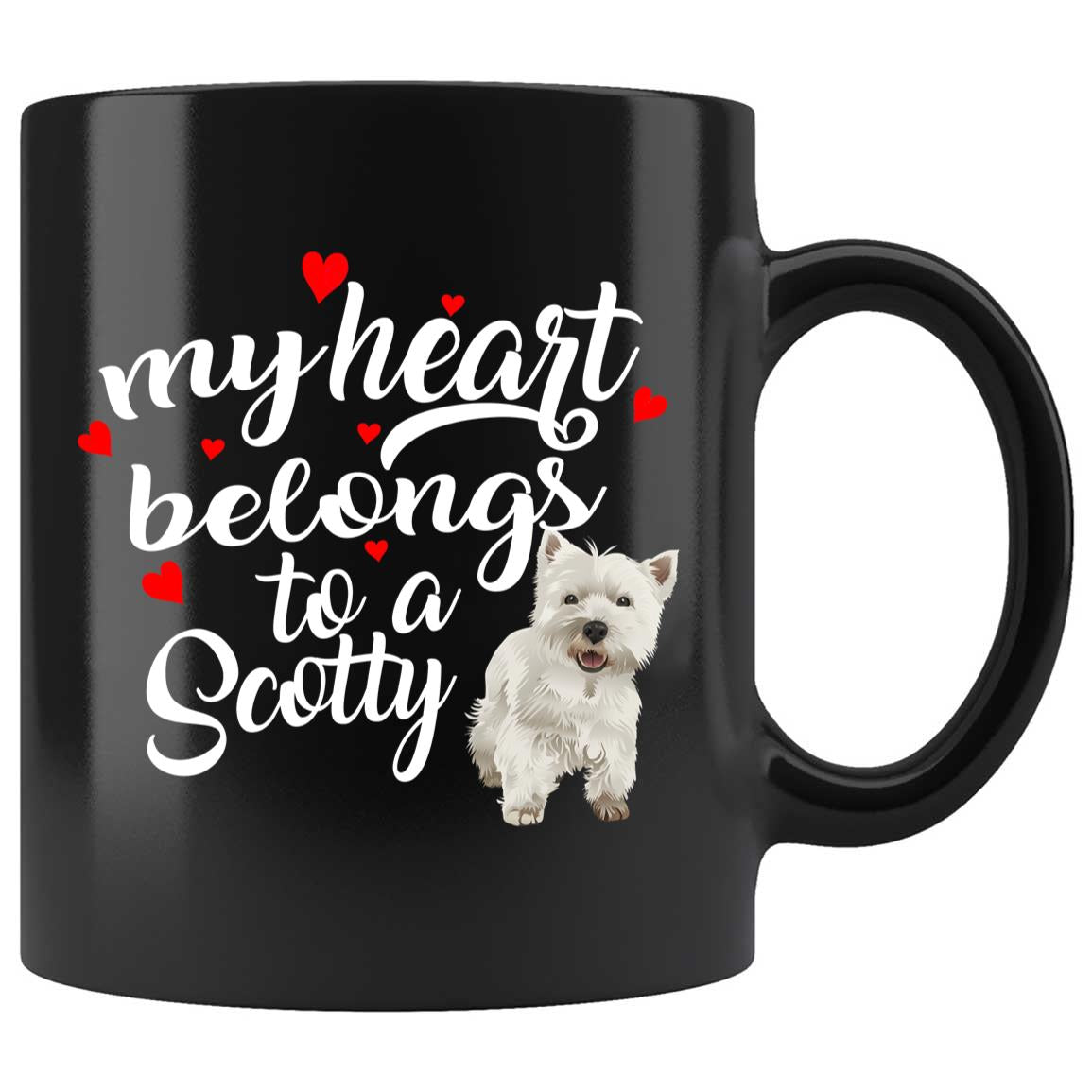 Skitongifts Coffee Mug Funny Ceramic Novelty My Heart Belongs To A White Scotty jA3Yvcd
