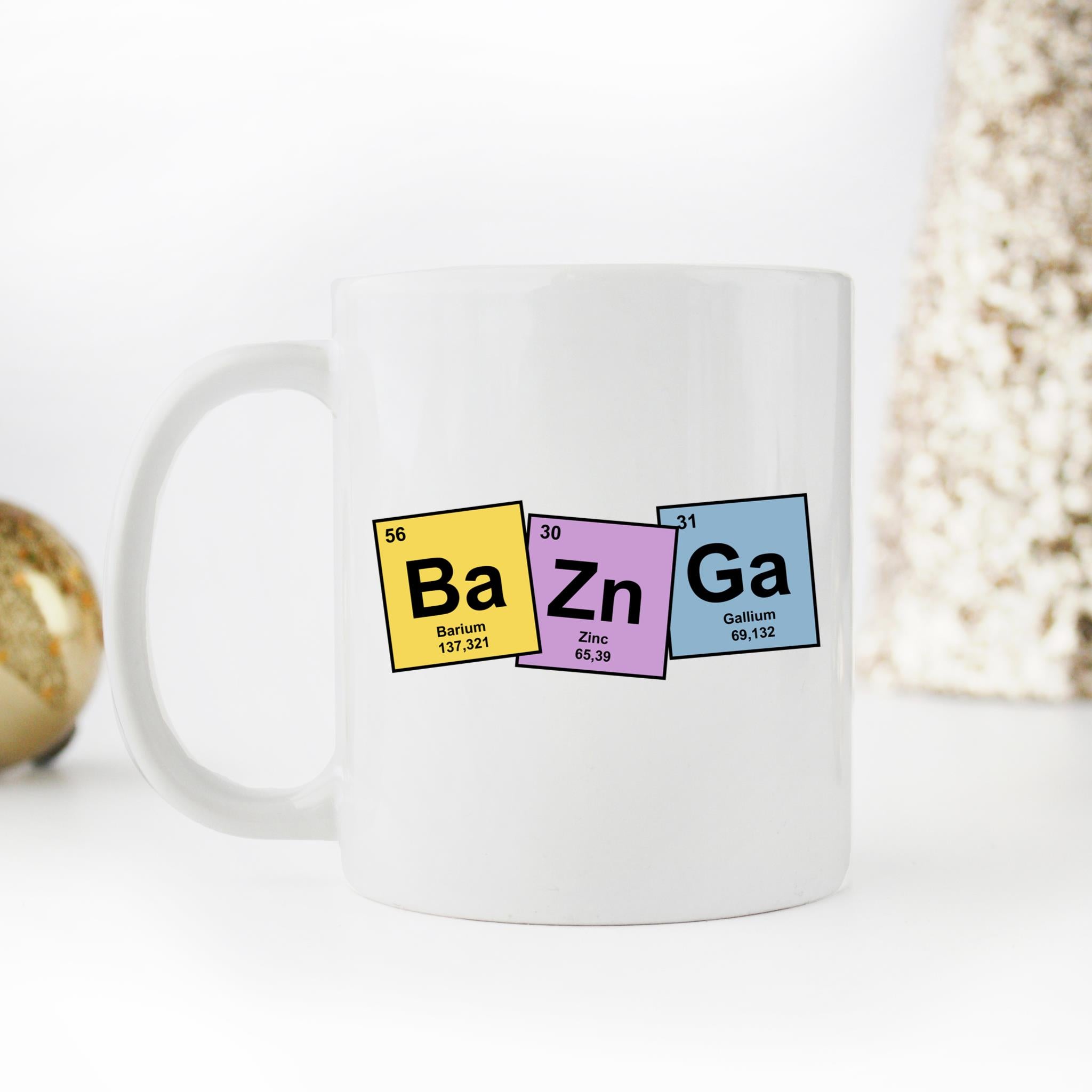 Skitongifts Coffee Mug Funny Ceramic Novelty Bazinga With Periodic Table Elements  KEyF3dy