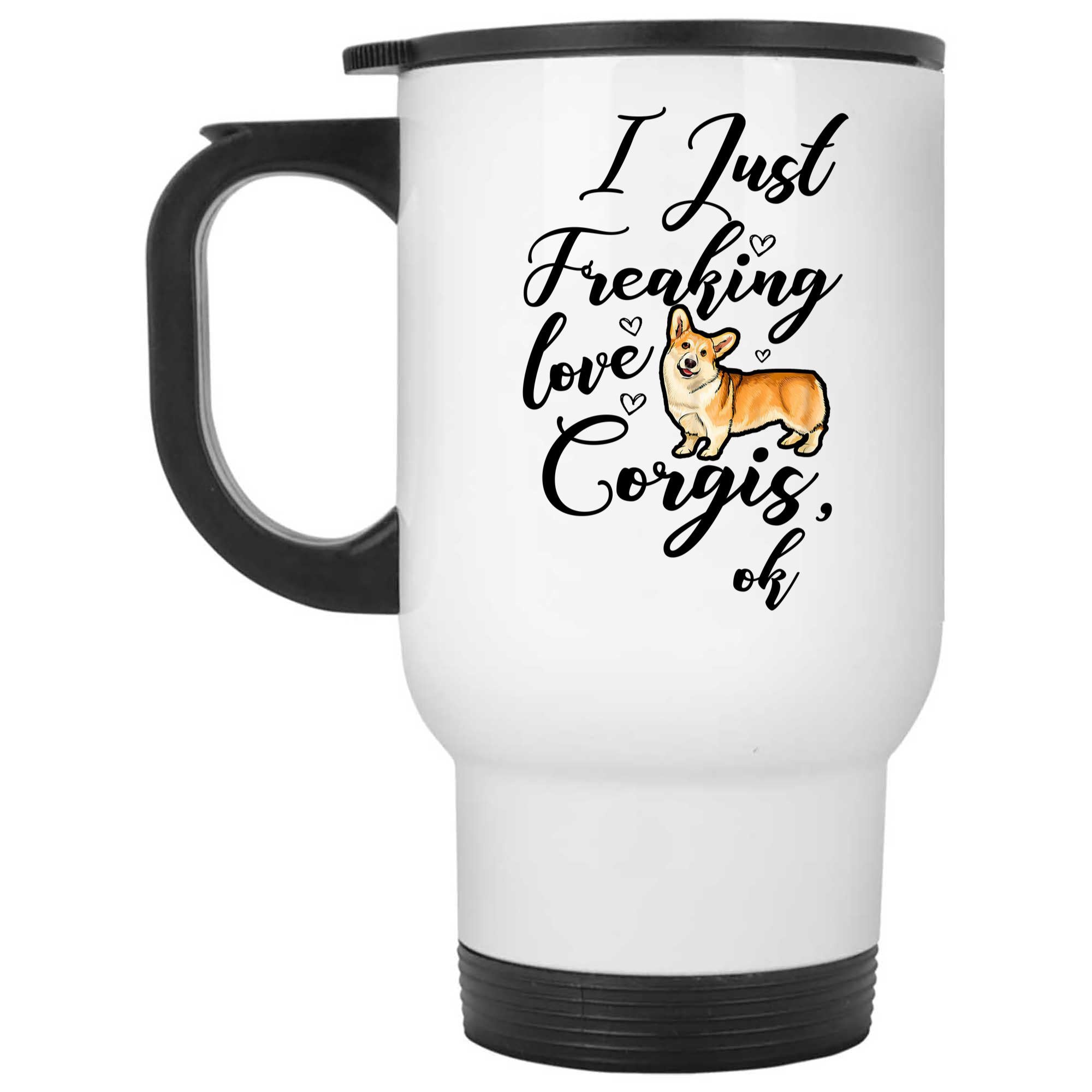 Skitongifts Coffee Mug Funny Ceramic Novelty I Just Freaking Love Corgis,Ok UouVWQM