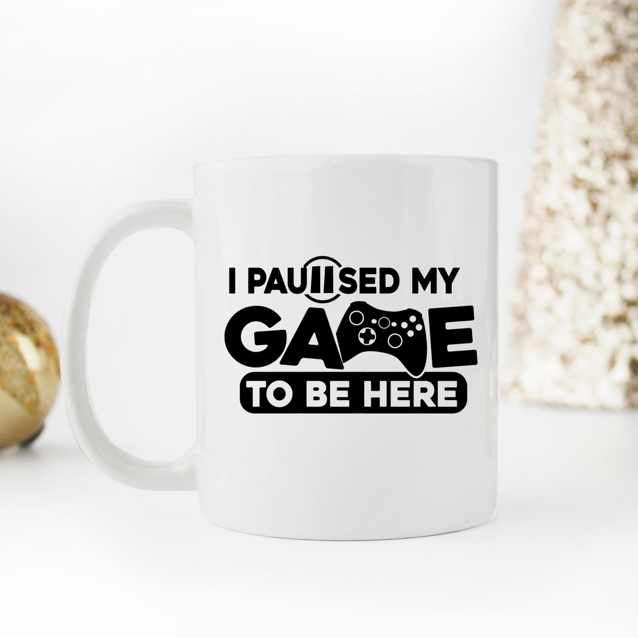 Skitongifts Coffee Mug Funny Ceramic Novelty I Paused My Game To Be Here - Gaming - Gamer yFQHSam