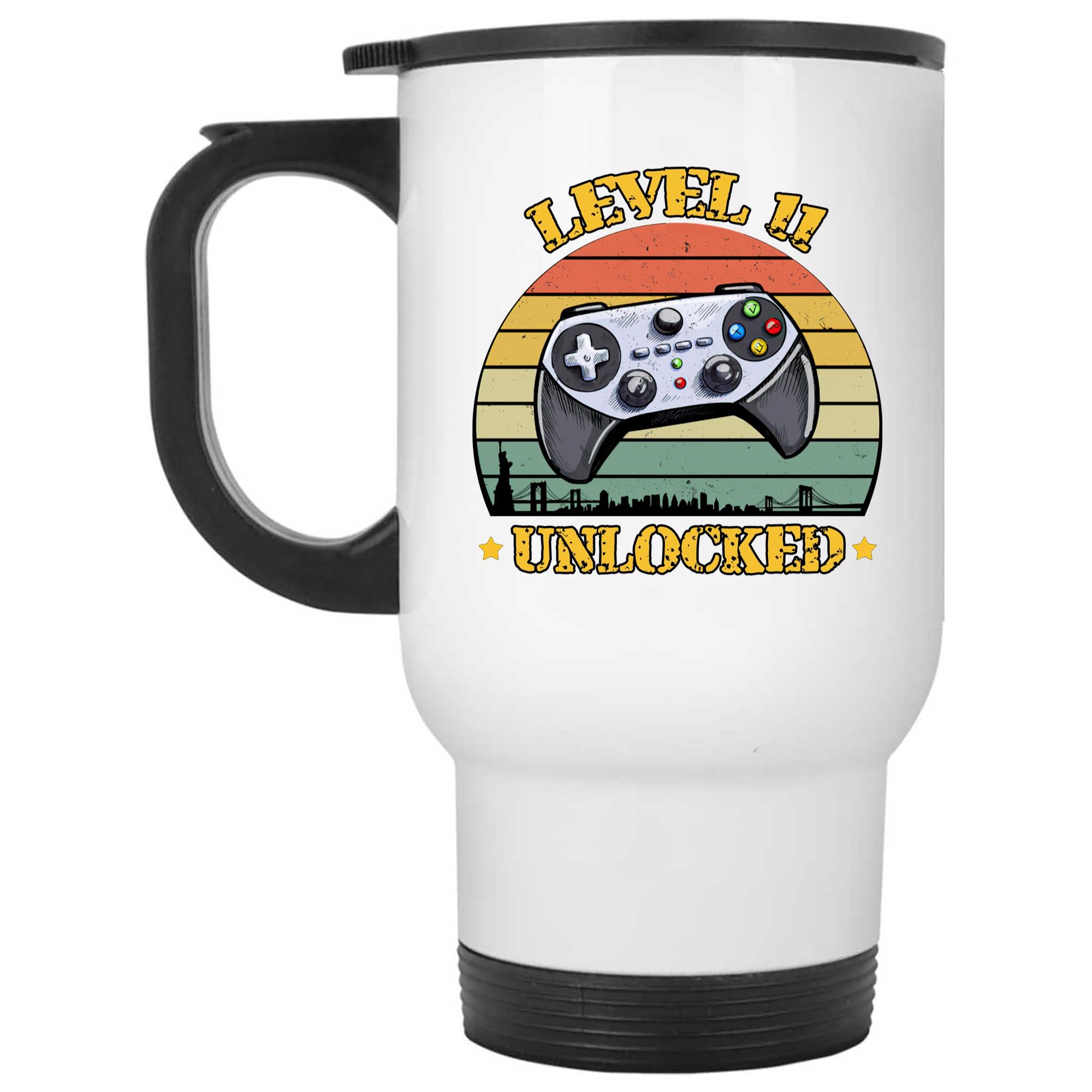 Skitongifts Coffee Mug Funny Ceramic Novelty Level 11 Unlocked Video Gamer KlzKFP9