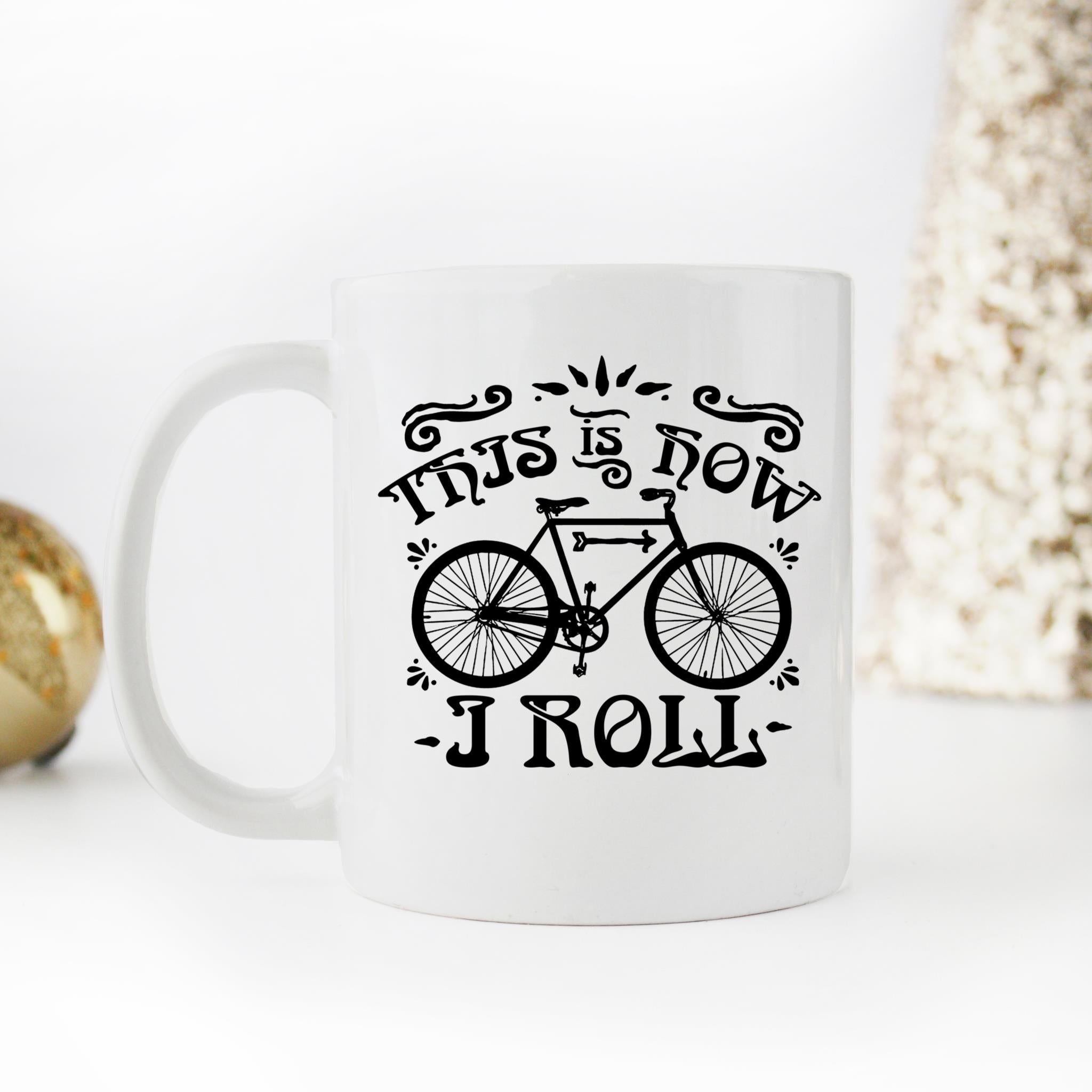 Skitongifts Coffee Mug Funny Ceramic Novelty This Is How I Roll Bike nOa0BNr
