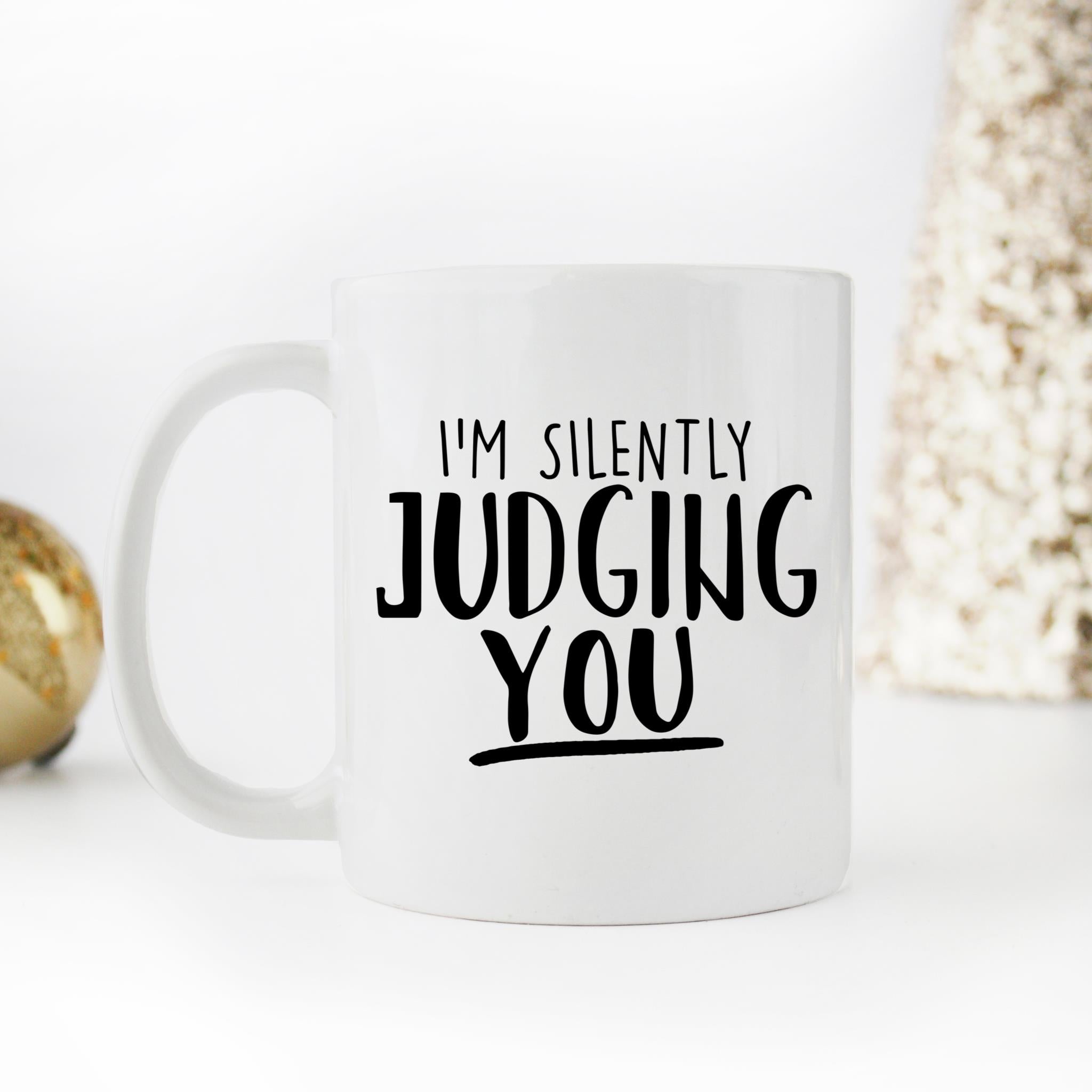 Skitongifts Coffee Mug Funny Ceramic Novelty I'm Silently Judging You cV63kEM