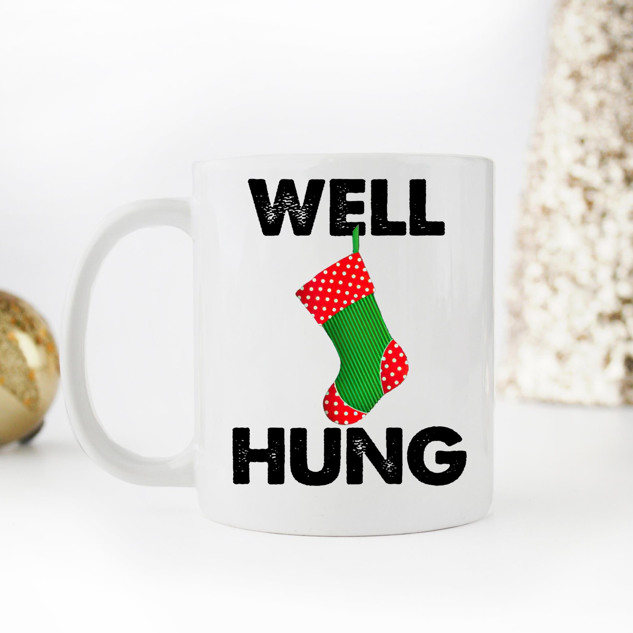 Skitongifts Coffee Mug Funny Ceramic Novelty Christmas Well Hung 8eVu4z0