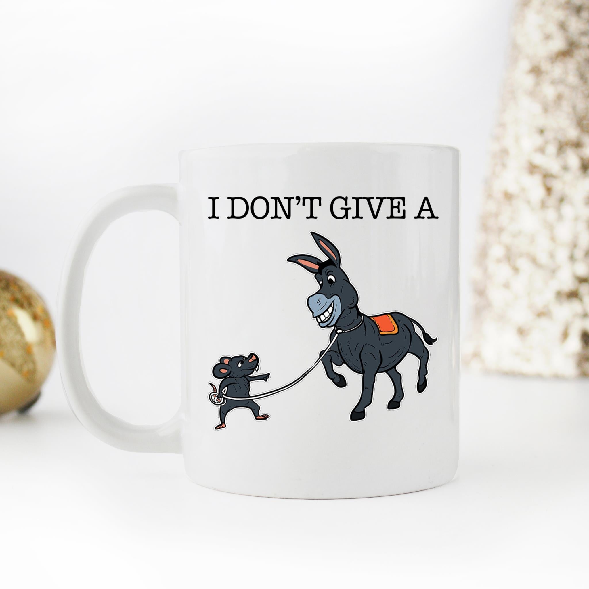 Skitongifts Coffee Mug Funny Ceramic Novelty I Don't Give A Rat's Ass Donkey Ikgve1P