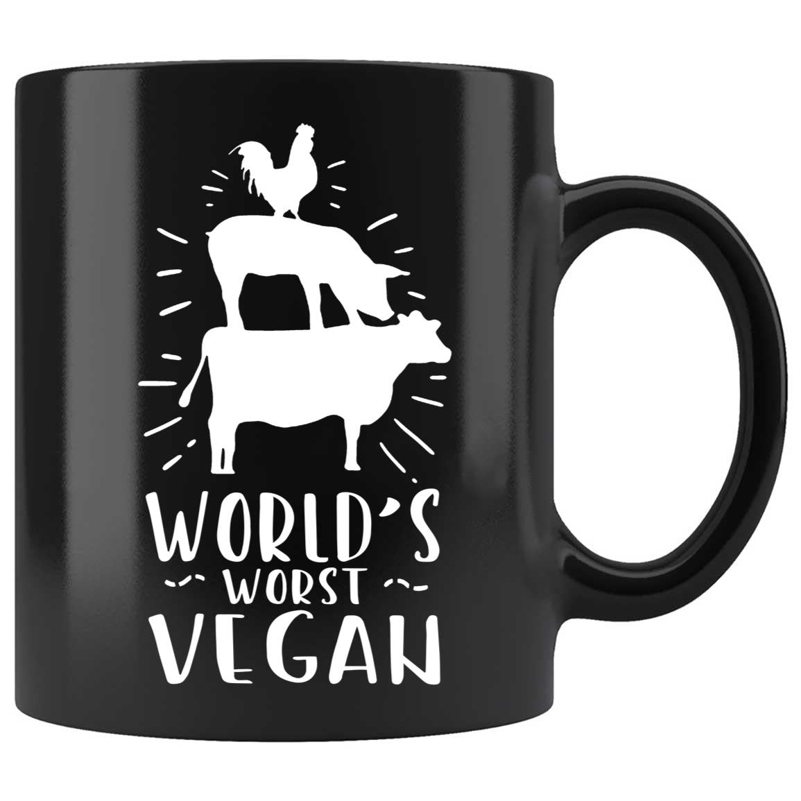 Skitongifts Coffee Mug Funny Ceramic Novelty World's Worst Vegan kewJDVz