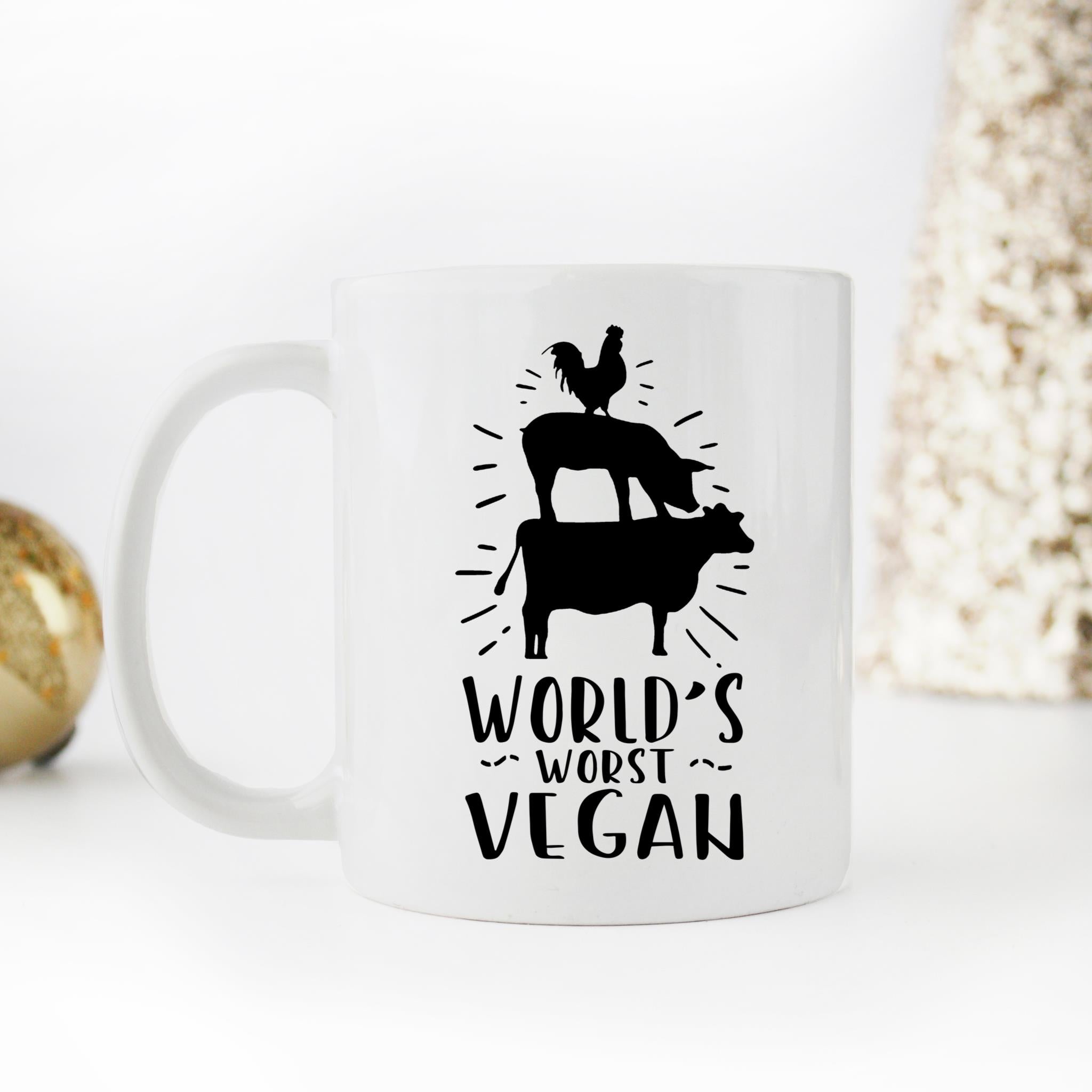 Skitongifts Coffee Mug Funny Ceramic Novelty World's Worst Vegan kewJDVz