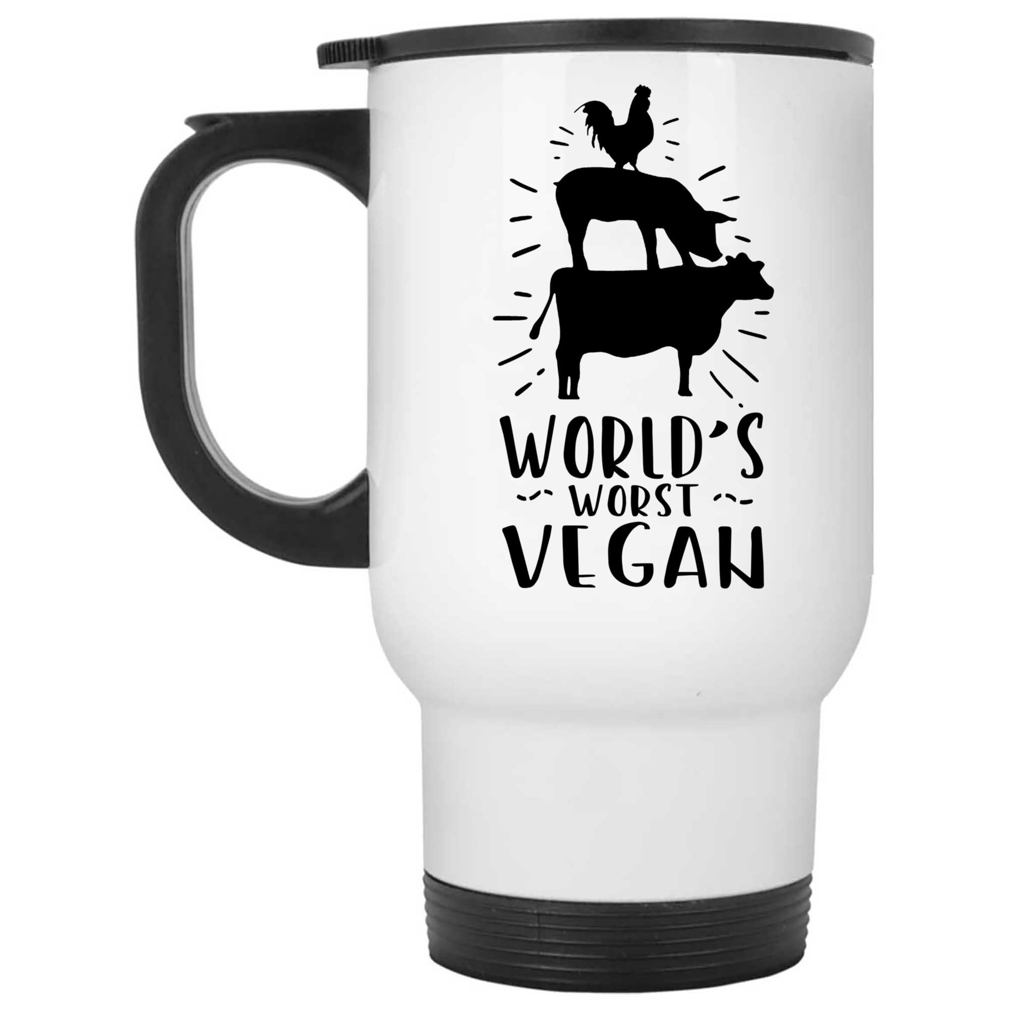 Skitongifts Coffee Mug Funny Ceramic Novelty World's Worst Vegan kewJDVz