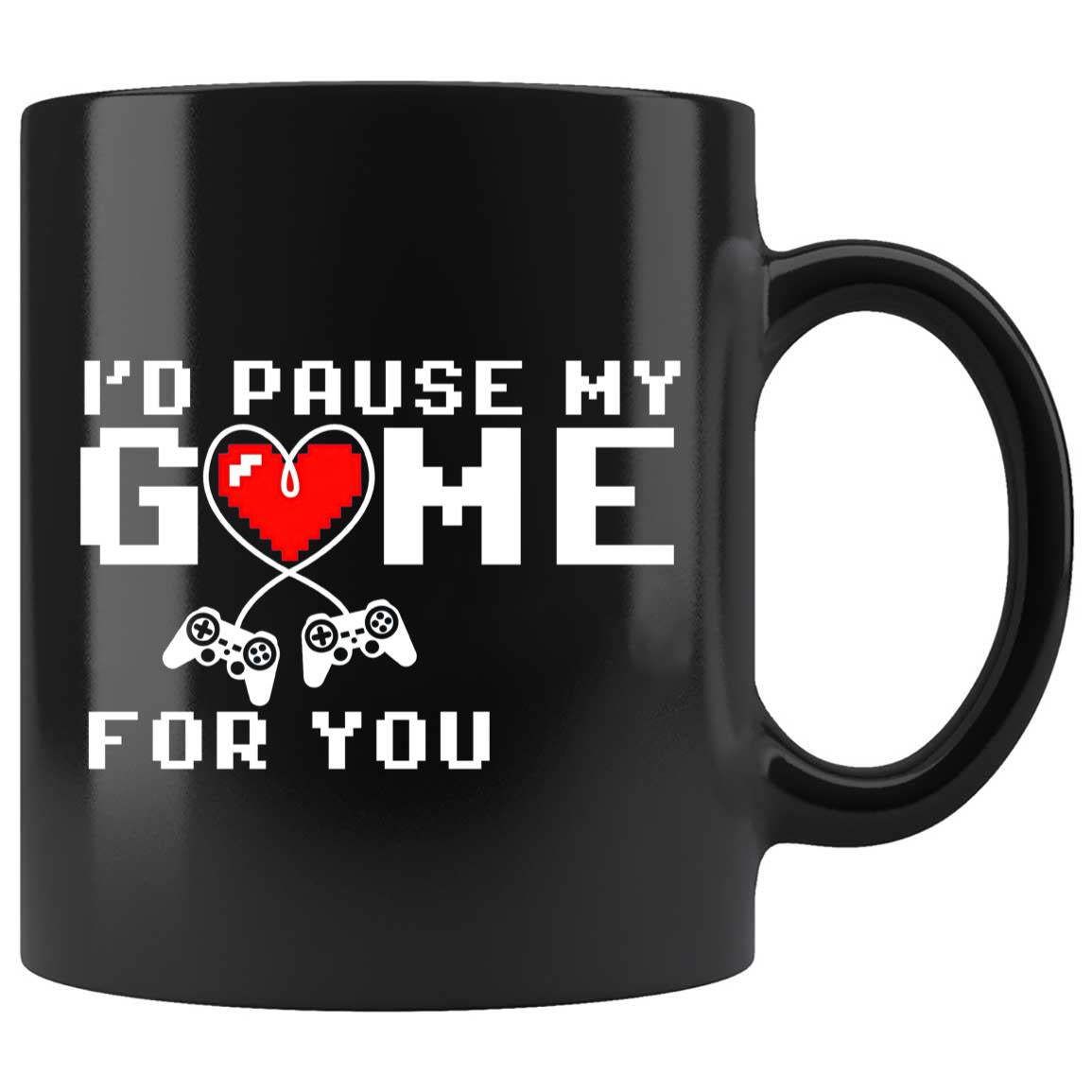 Skitongifts Coffee Mug Funny Ceramic Novelty I'd Pause My Game For You Valentines Day TOoVT5p