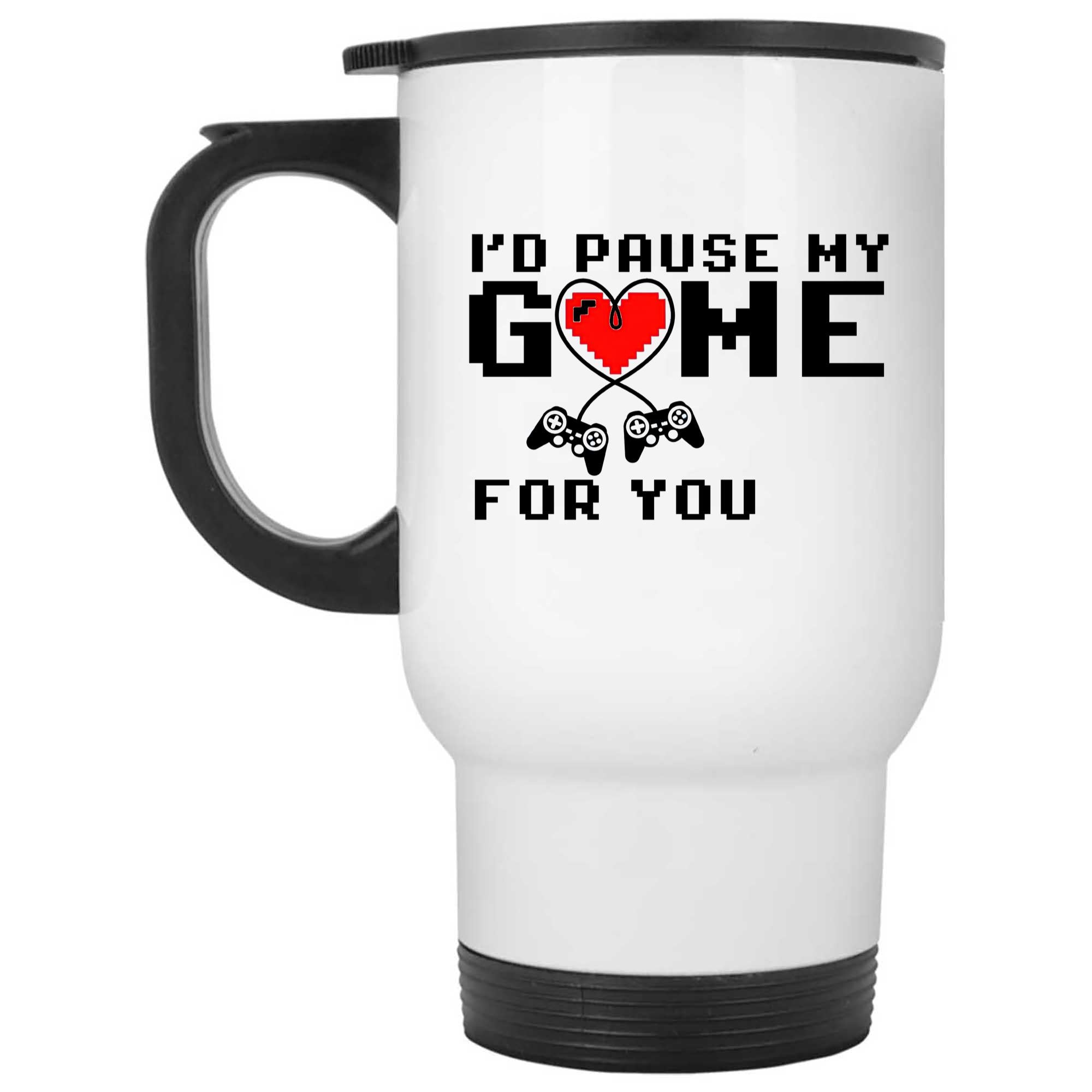 Skitongifts Coffee Mug Funny Ceramic Novelty I'd Pause My Game For You Valentines Day TOoVT5p