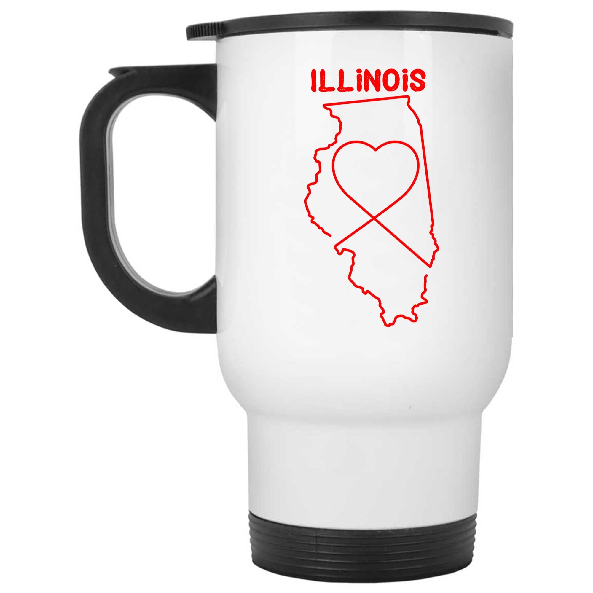 Skitongifts Coffee Mug Funny Ceramic Novelty Illinois - Heart Il State Outline Map 2hNIY9q