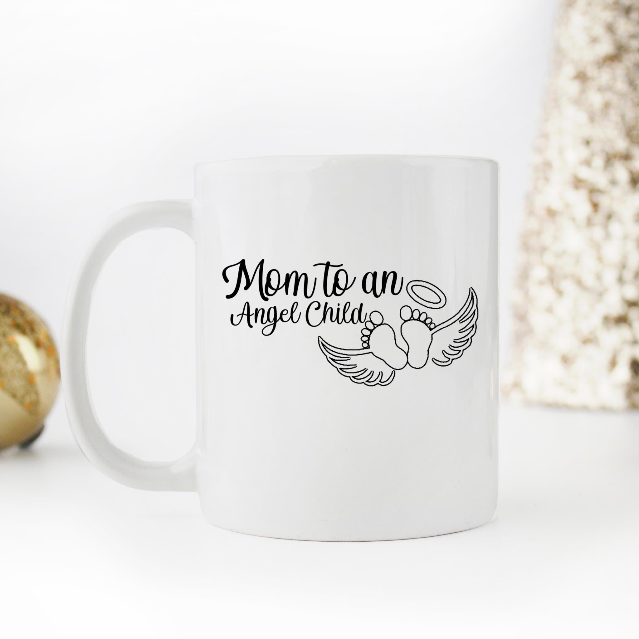 Skitongifts Coffee Mug Funny Ceramic Novelty Mom To An Angel Child Loss Of Child Pregnancy Loss RusRiJl