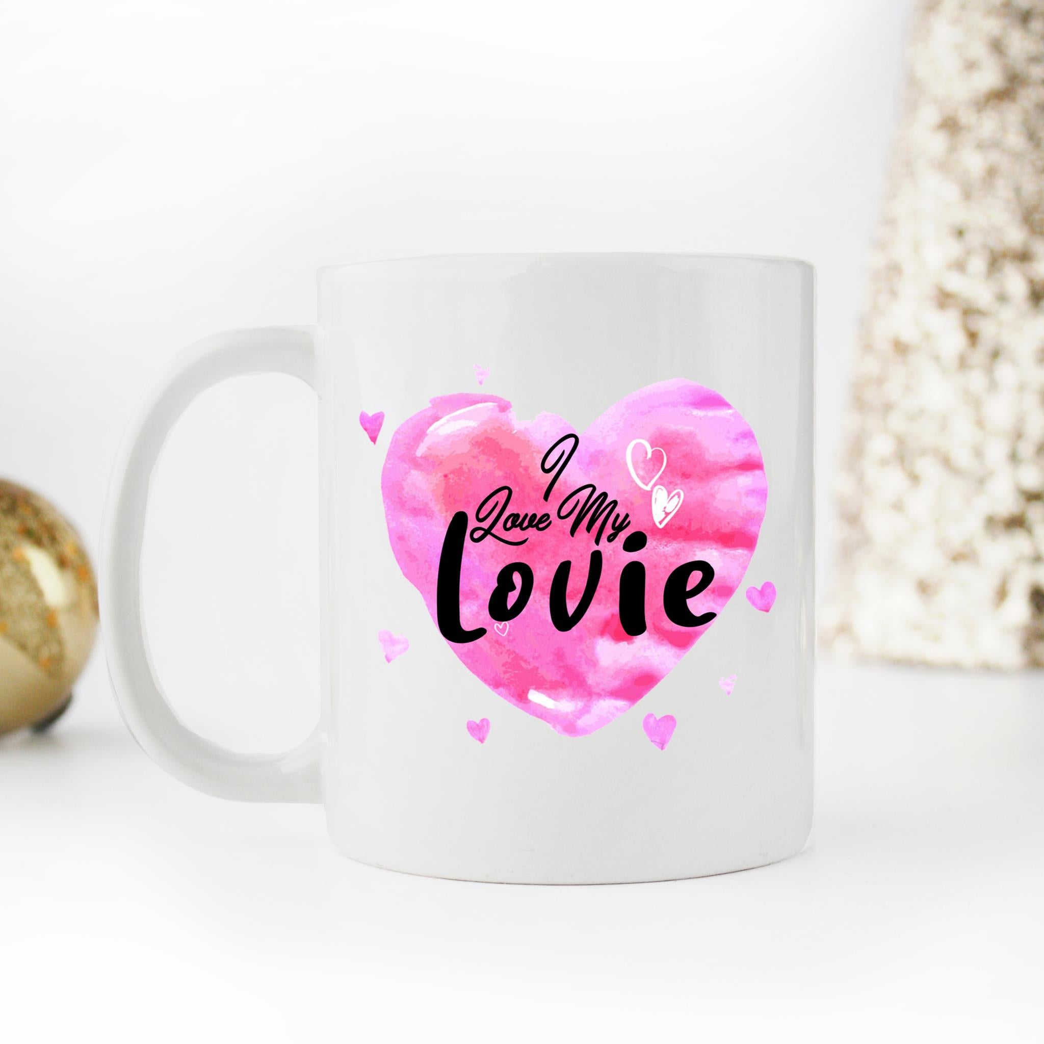 Skitongifts Coffee Mug Funny Ceramic Novelty I Love My Lovie Mothers Day max15Kl