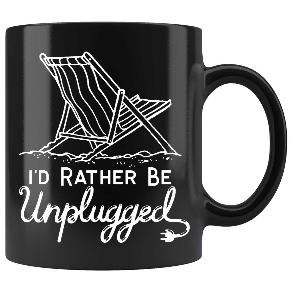 Skitongifts Coffee Mug Funny Ceramic Novelty I'd Rather Be Unplugged okadV7y