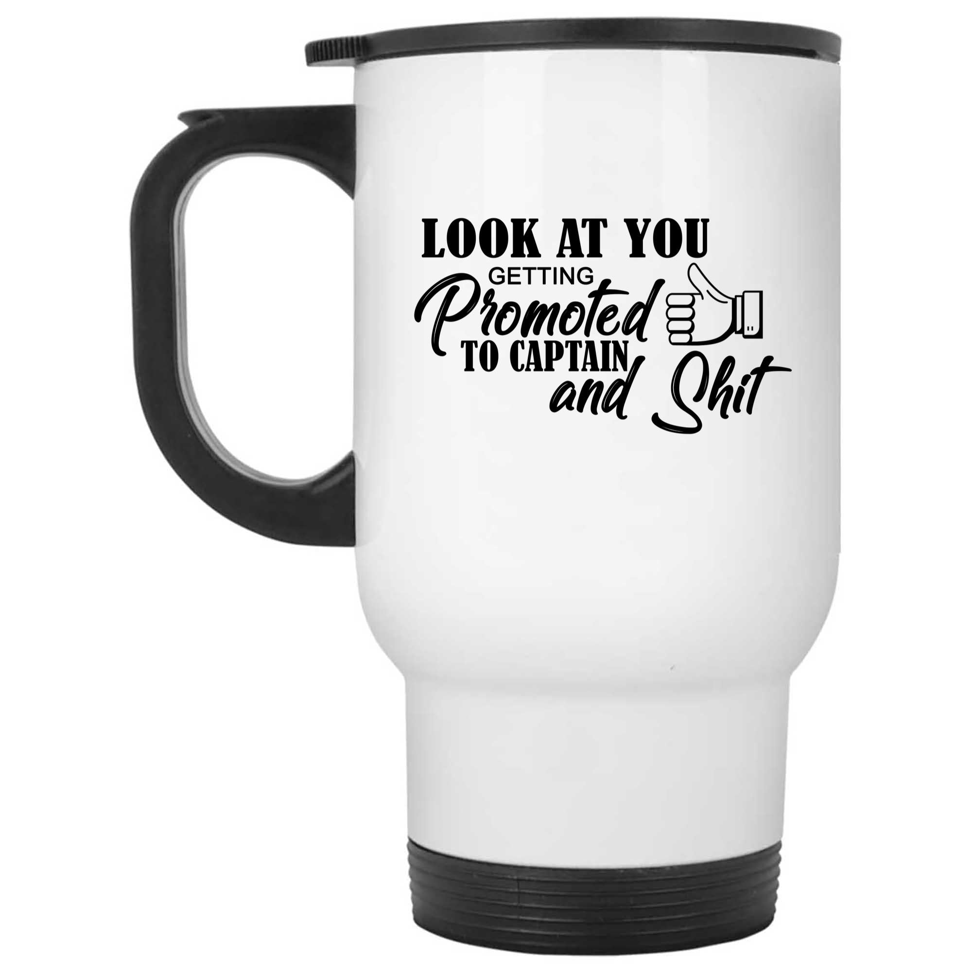 Skitongifts Coffee Mug Funny Ceramic Novelty Look At You Getting Promoted To Captain And Shit, Captain Promotion Gift 4NybcXC