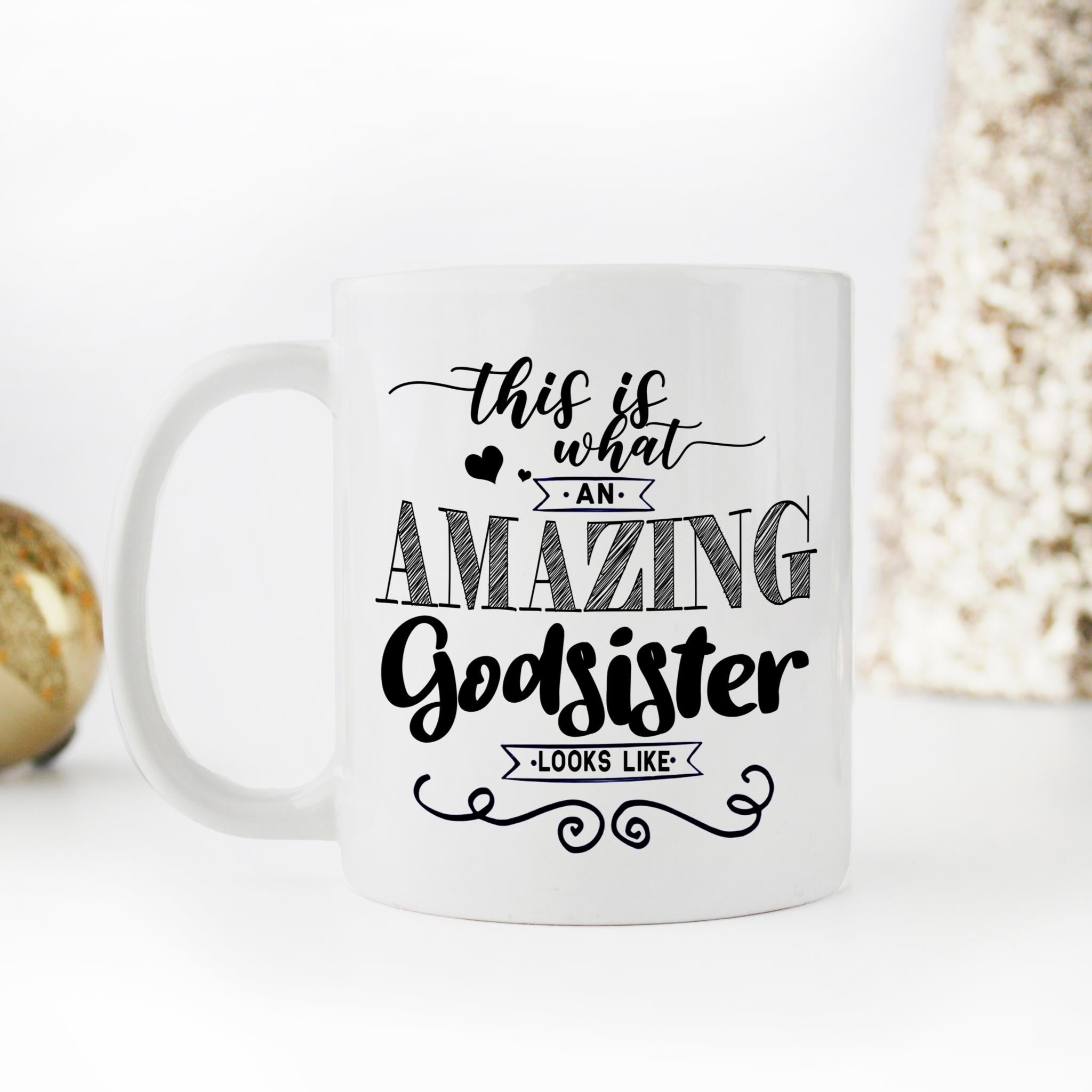 Skitongifts Coffee Mug Funny Ceramic Novelty This Is What An Amazing Godsister Looks Like U78joaq