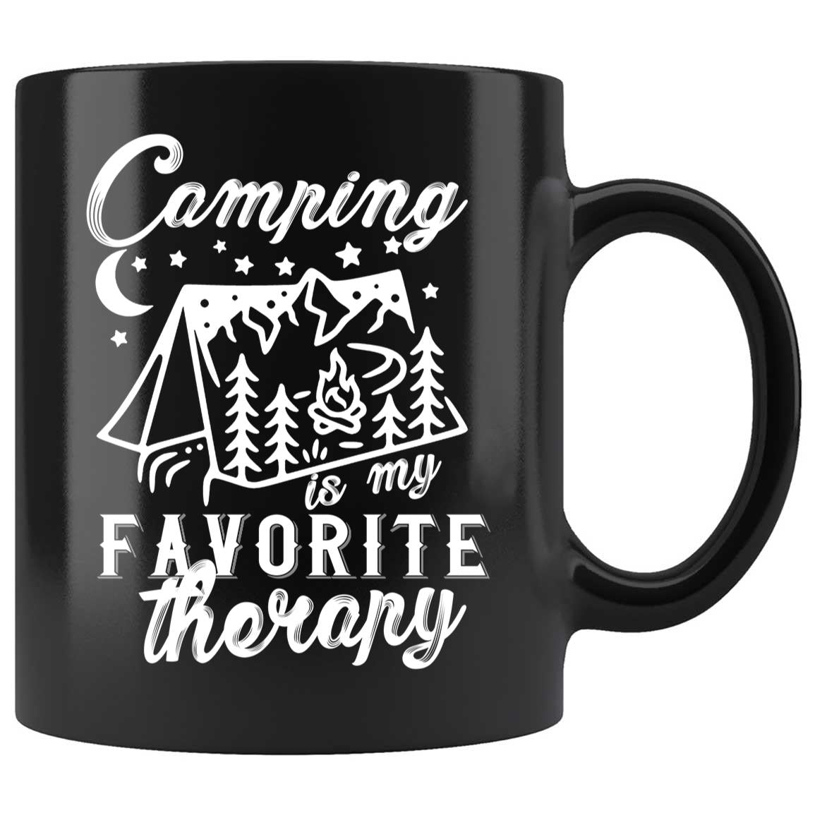 Skitongifts Coffee Mug Funny Ceramic Novelty Camping Is My Favorite Therapy odymScK