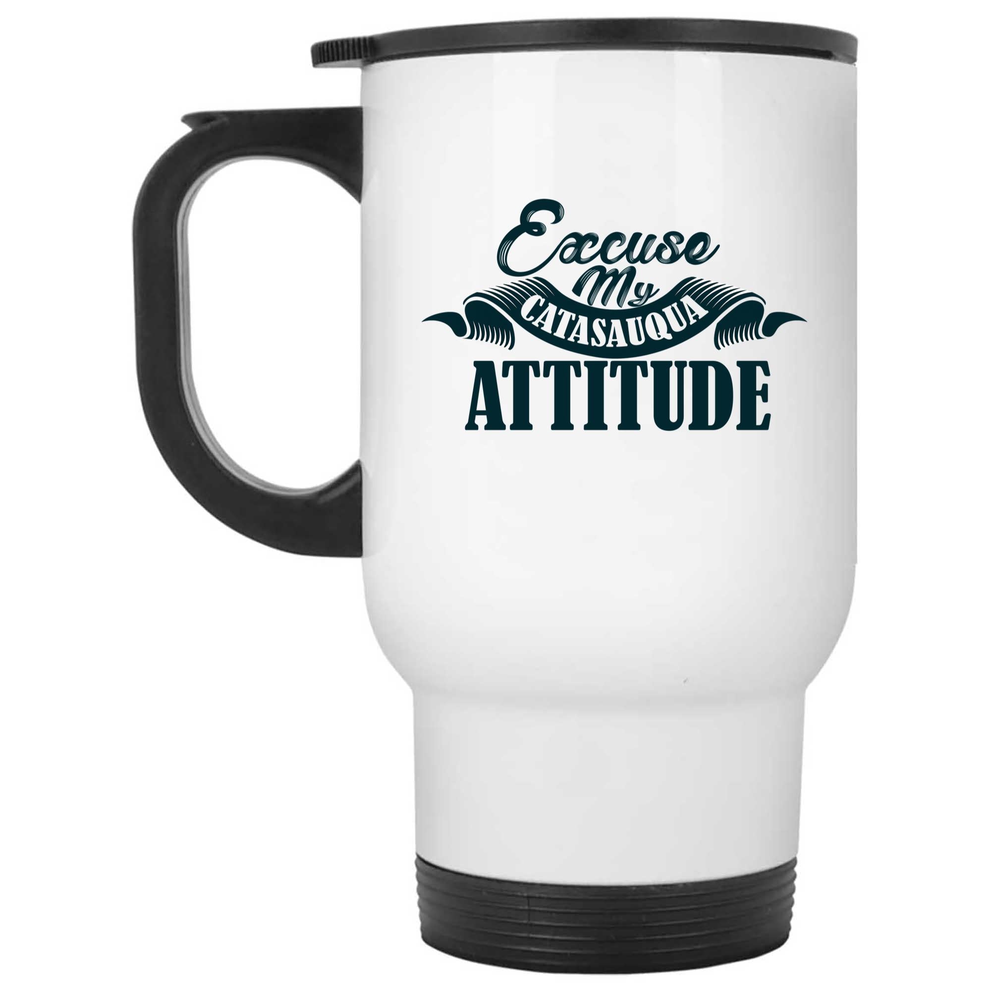 Skitongifts Coffee Mug Funny Ceramic Novelty Excuse My Catasauqua City Attitude. OzU0e5L