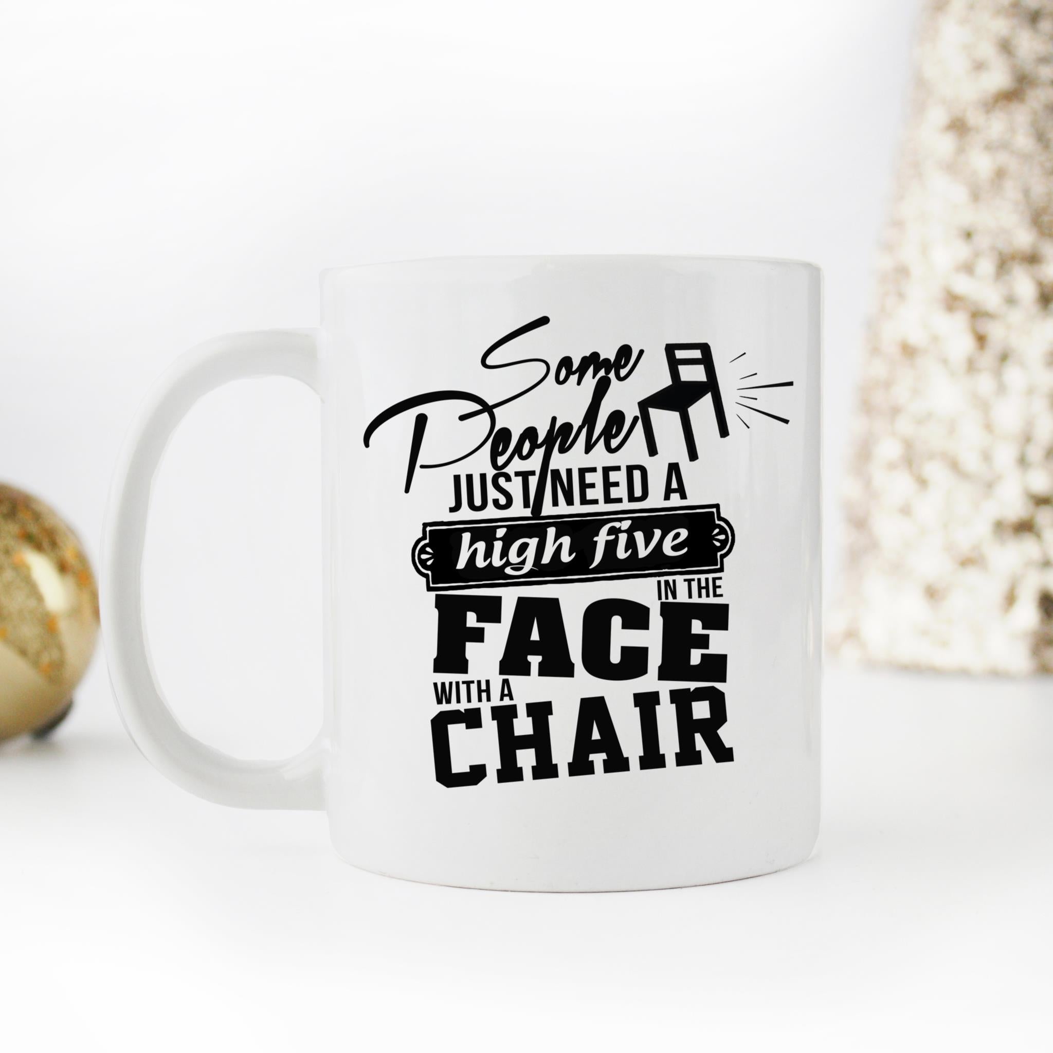 Skitongifts Coffee Mug Funny Ceramic Novelty Some People Just Need A High-Five IGgPO5s